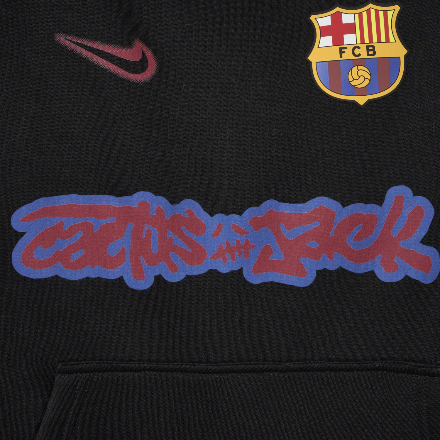 AlphaJersey-Barcelona x Travis Scott Black Unisex Pullover Hoodie