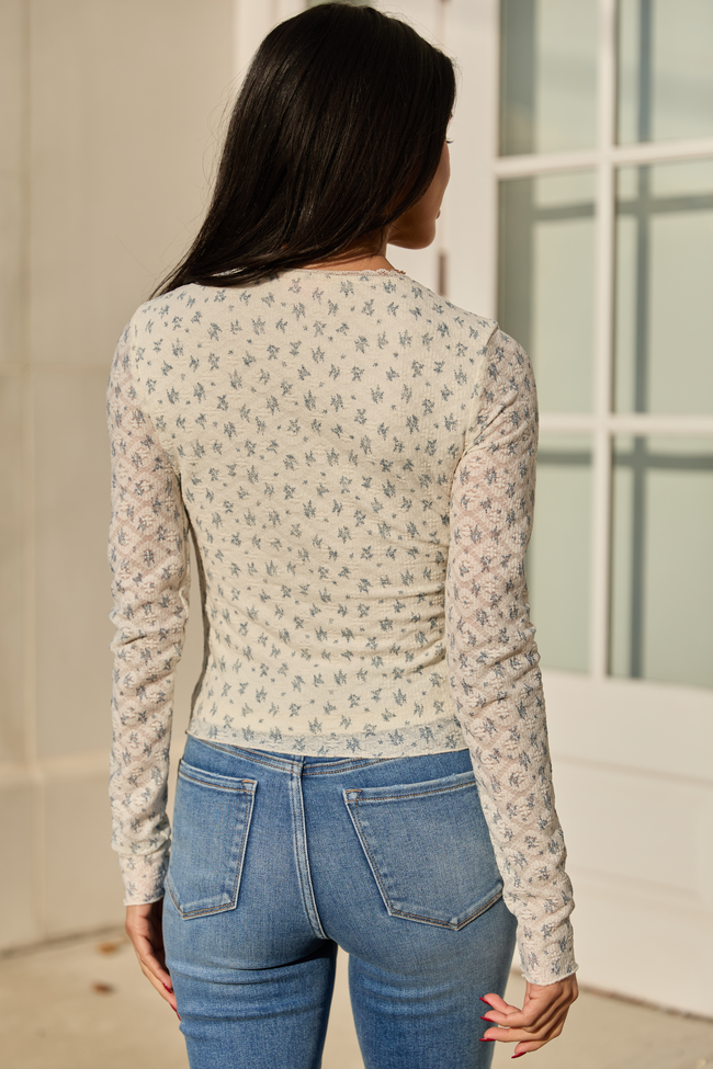 Ellie White Floral V-Neck Top SALE | Elegant Women's Fashion by coolavocek