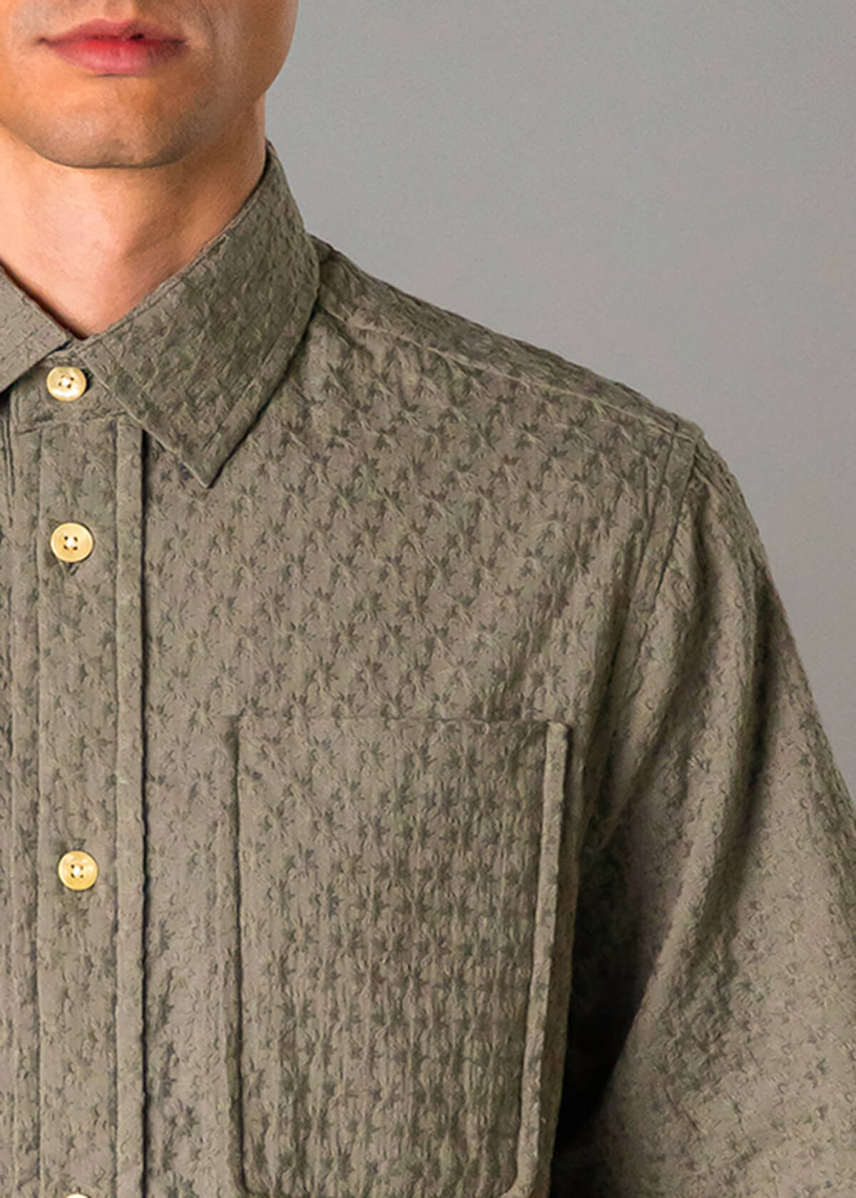Italy Embroidery Star Olive | Modern Menswear by yycbvcnbmmnbm