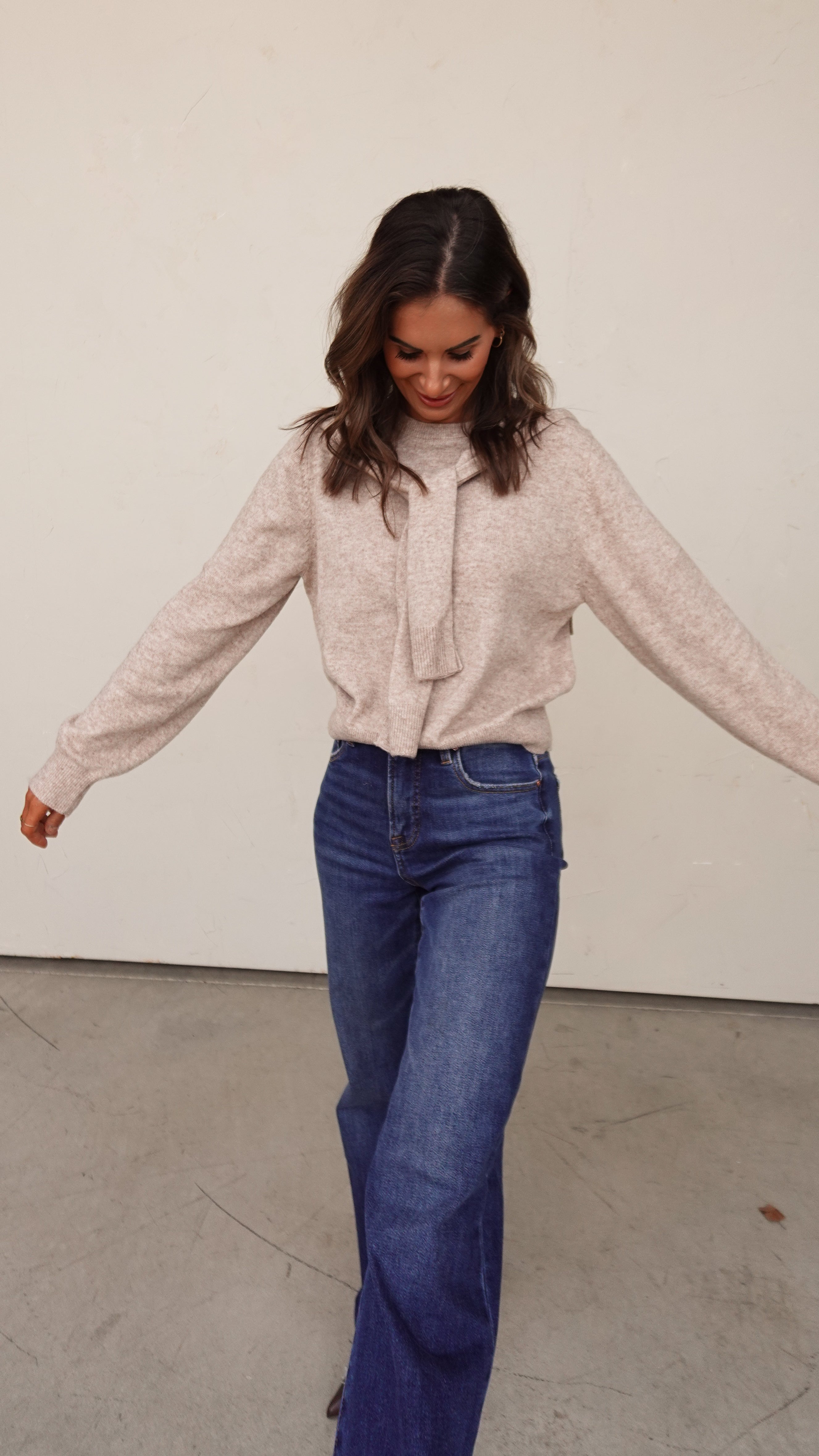 Mocha Sweater with Shoulder Draping | Elegant Women's Fashion by coolavocek