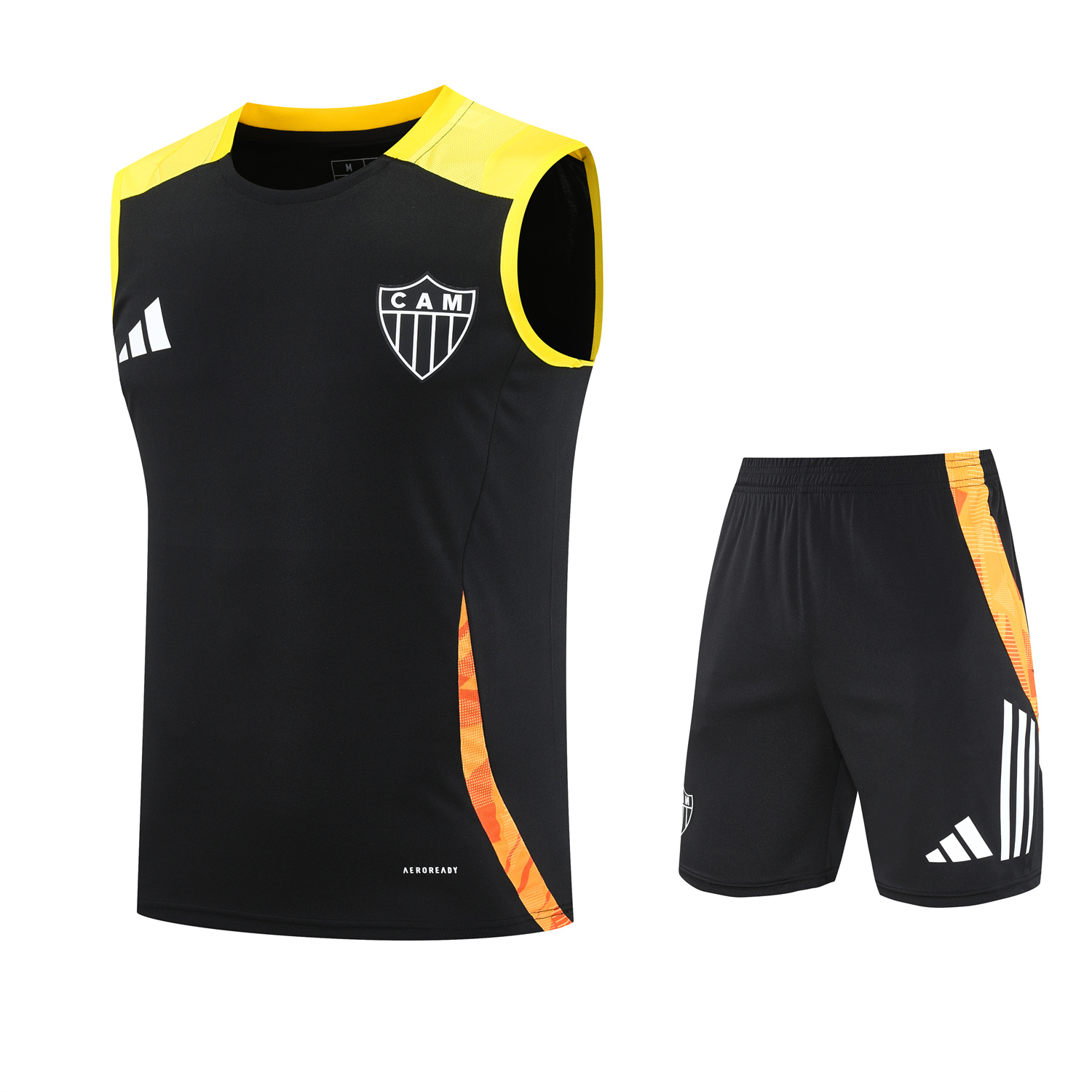 AlphaJersey-Atletico Mineiro 25-26 Vest Training Set - Black Vest With Black Shorts