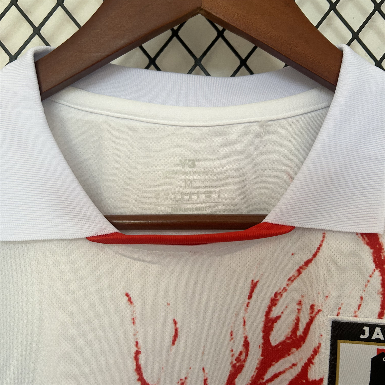 AlphaJersey-Japan 25-26 Y3 Red Auspicious Cloud Pattern White Jersey - Fans Version