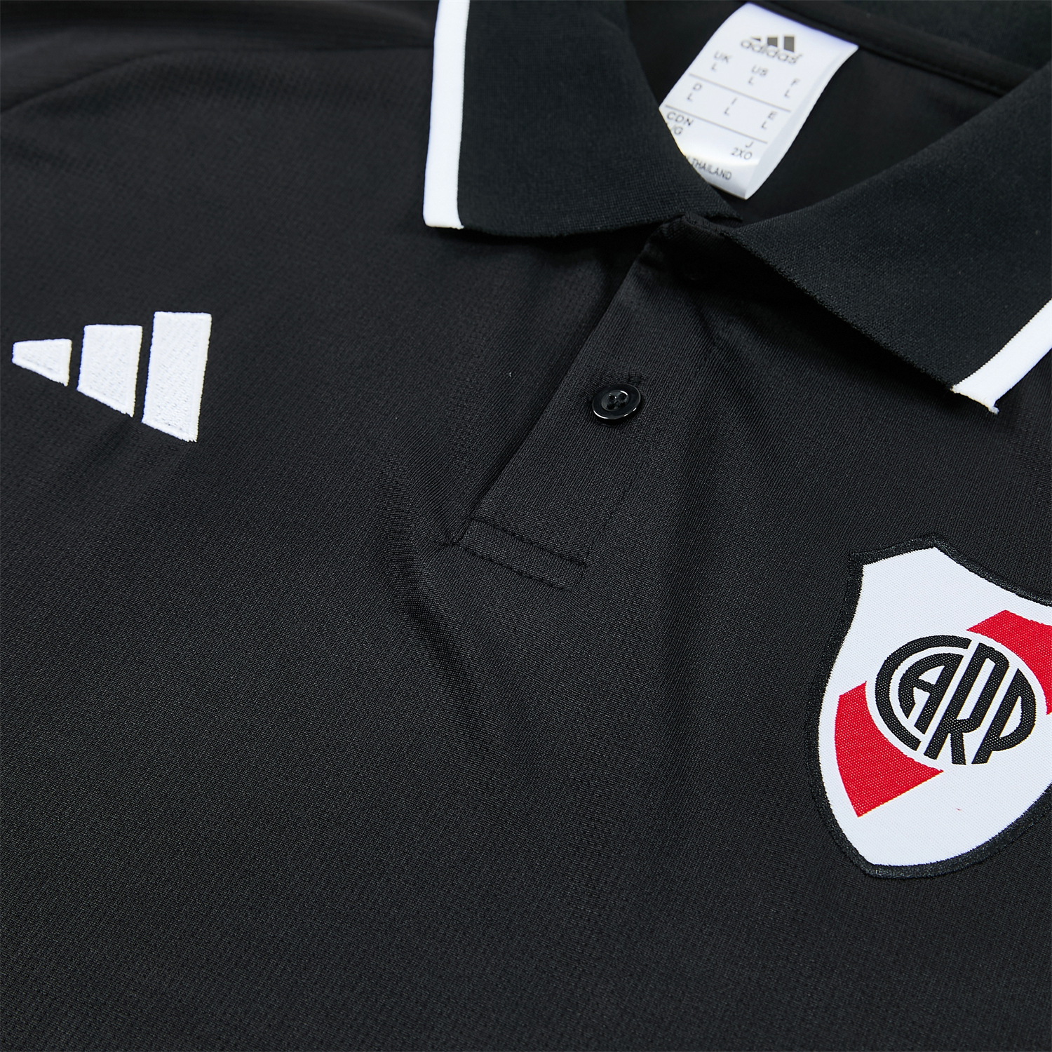 AlphaJersey-River Plate 25-26 POLO Short-Sleeve Training Set - Black Top and Black Pants
