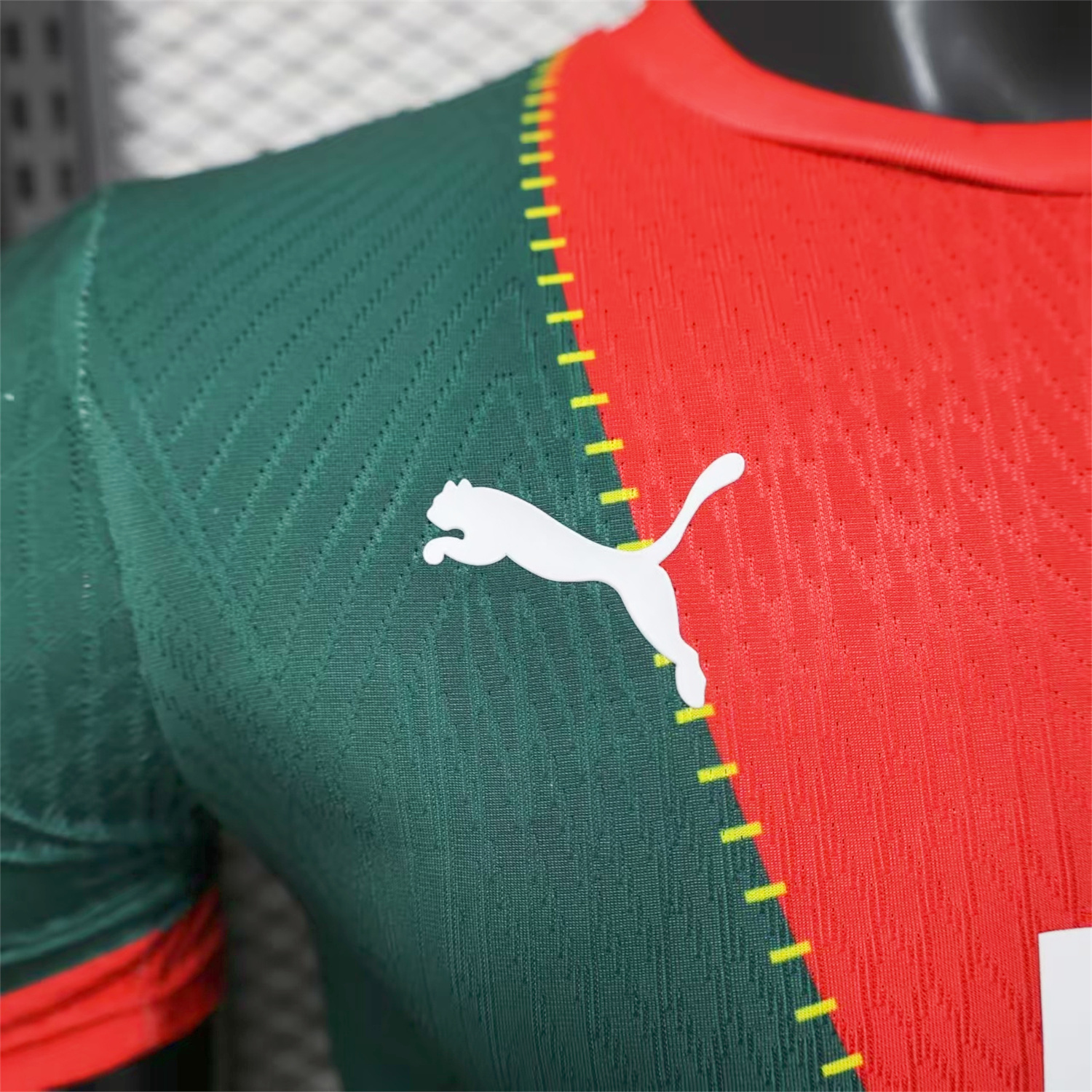 AlphaJersey-Marseille 25-26 Dark Green And Red Jersey -Player Version