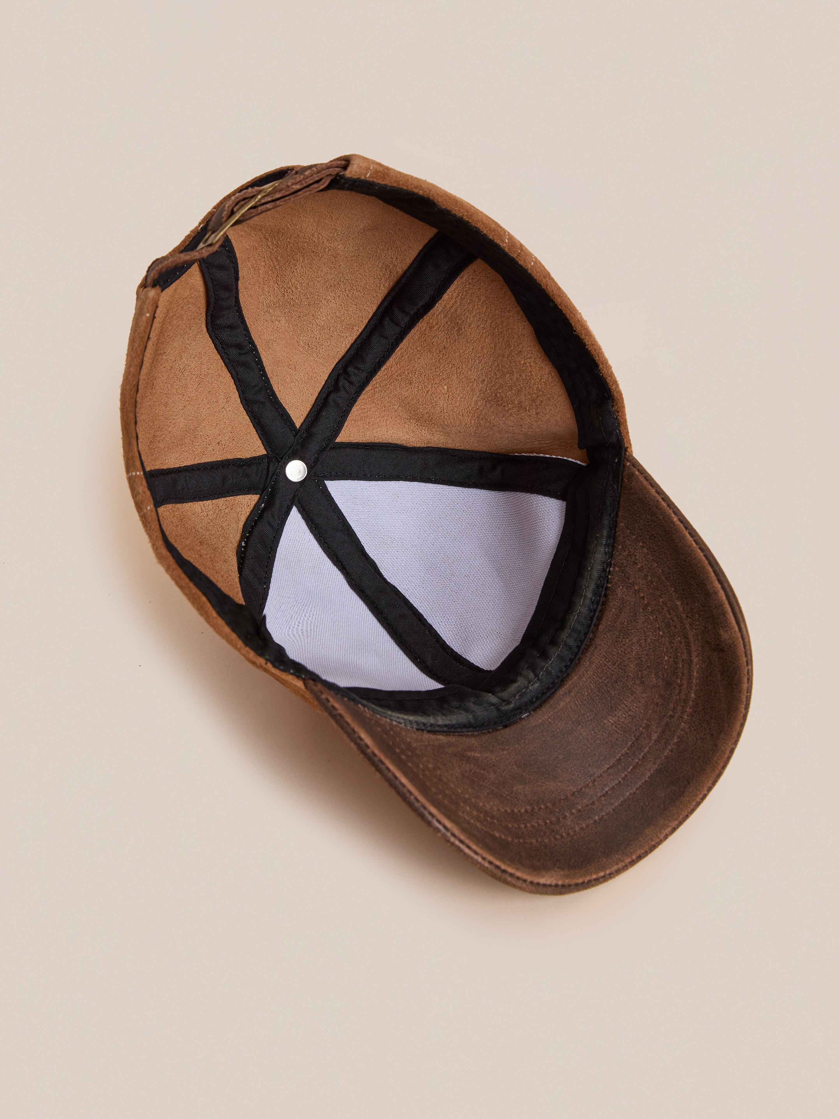 Suede Leather Contrast Distressed Cap | Modern Menswear by yycbvcnbmmnbm