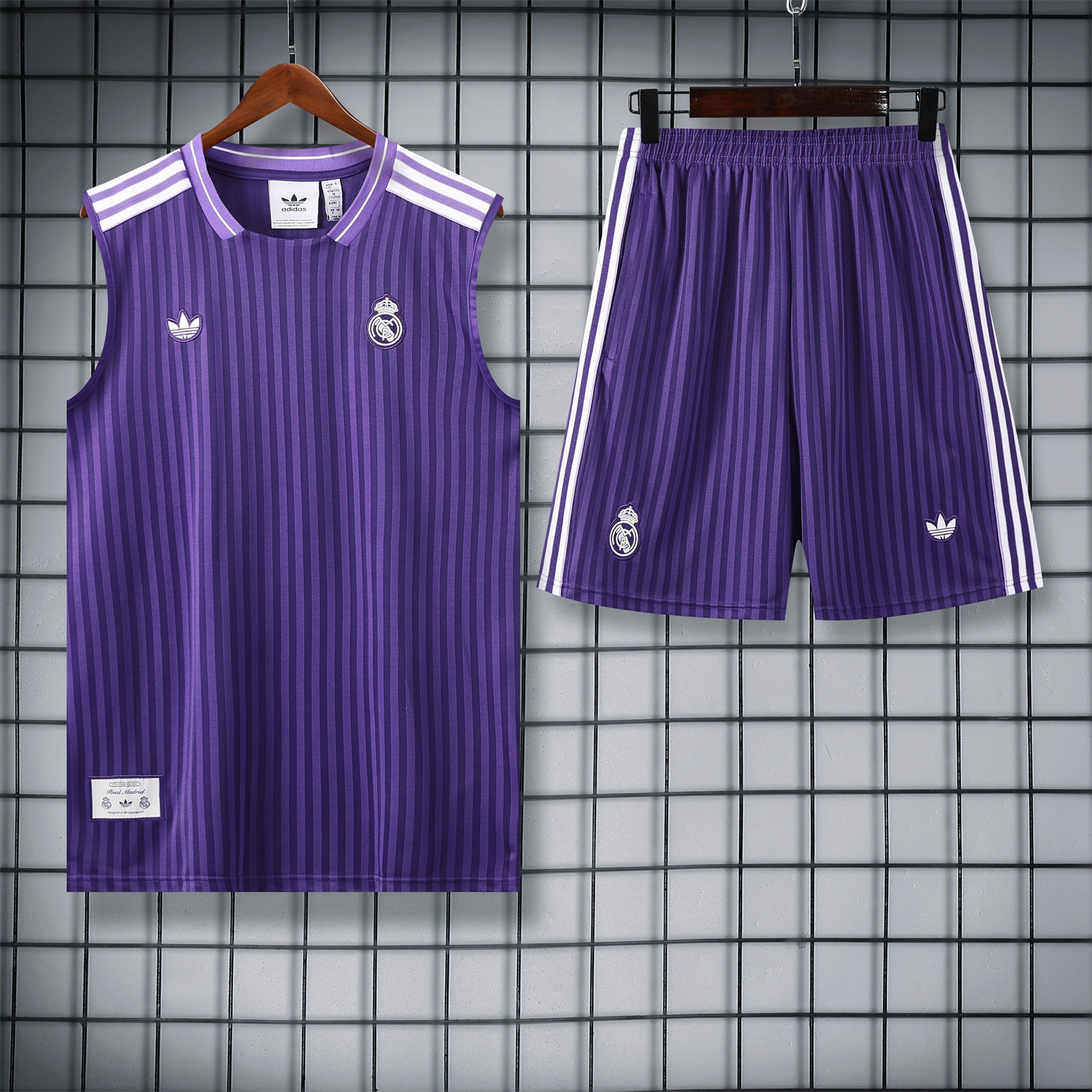 AlphaJersey-Real Madrid 25-26 Vest Training Set - Pure Purple Vest & Purple Shorts