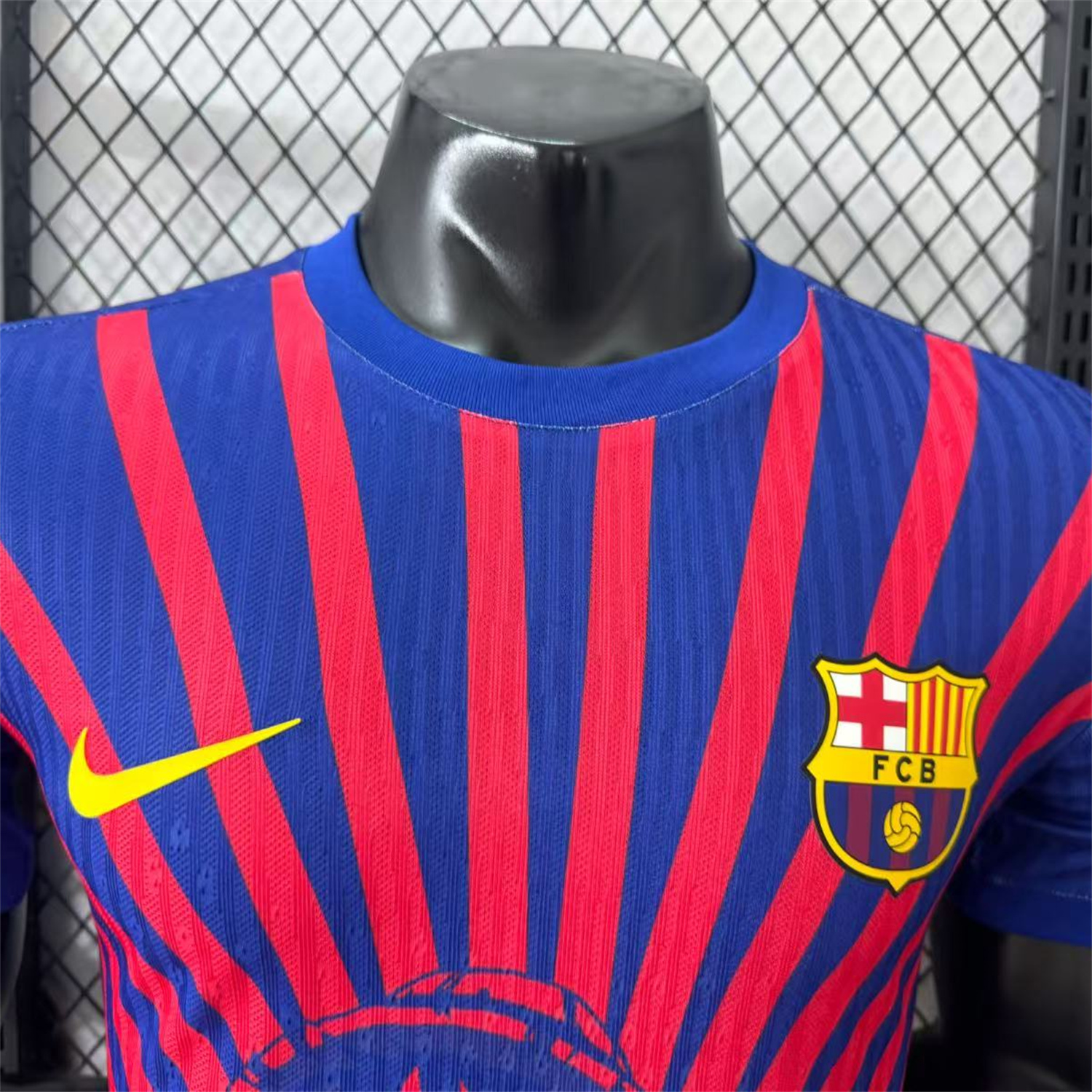 AlphaJersey-Barcelona 25-26 One Piece Red Silhouette Special Blue Jersey - Player Version