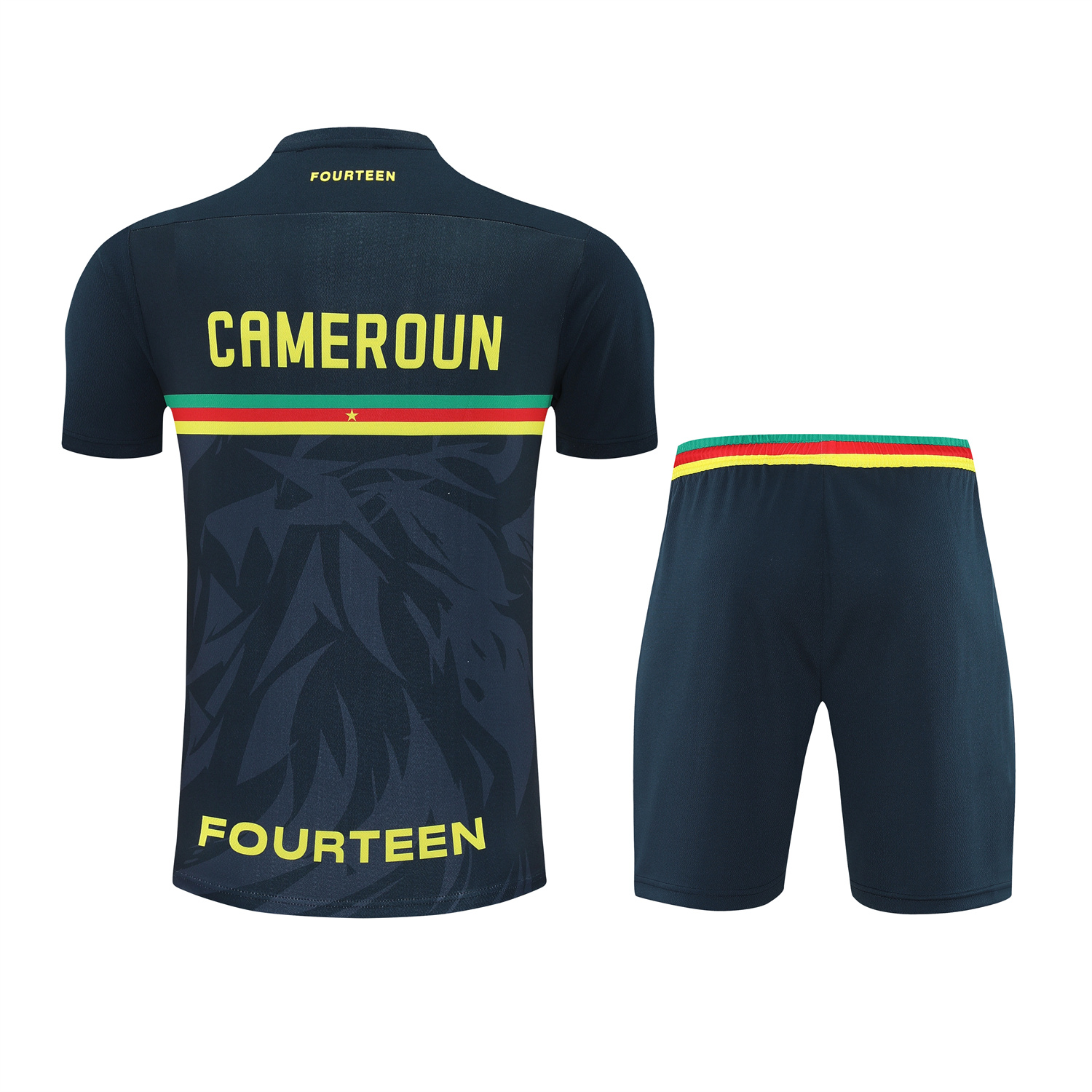AlphaJersey-Cameroon 25-26 Short-Sleeve Training Set - Deep Blue Top and Shorts