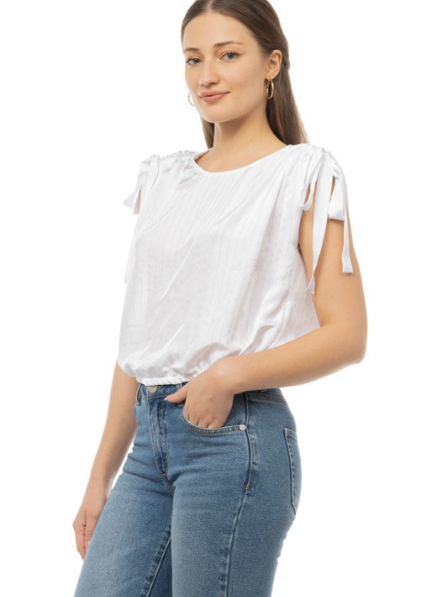Striped Tie Sleeve Blouse | Elegant Women's Fashion by coolavocek