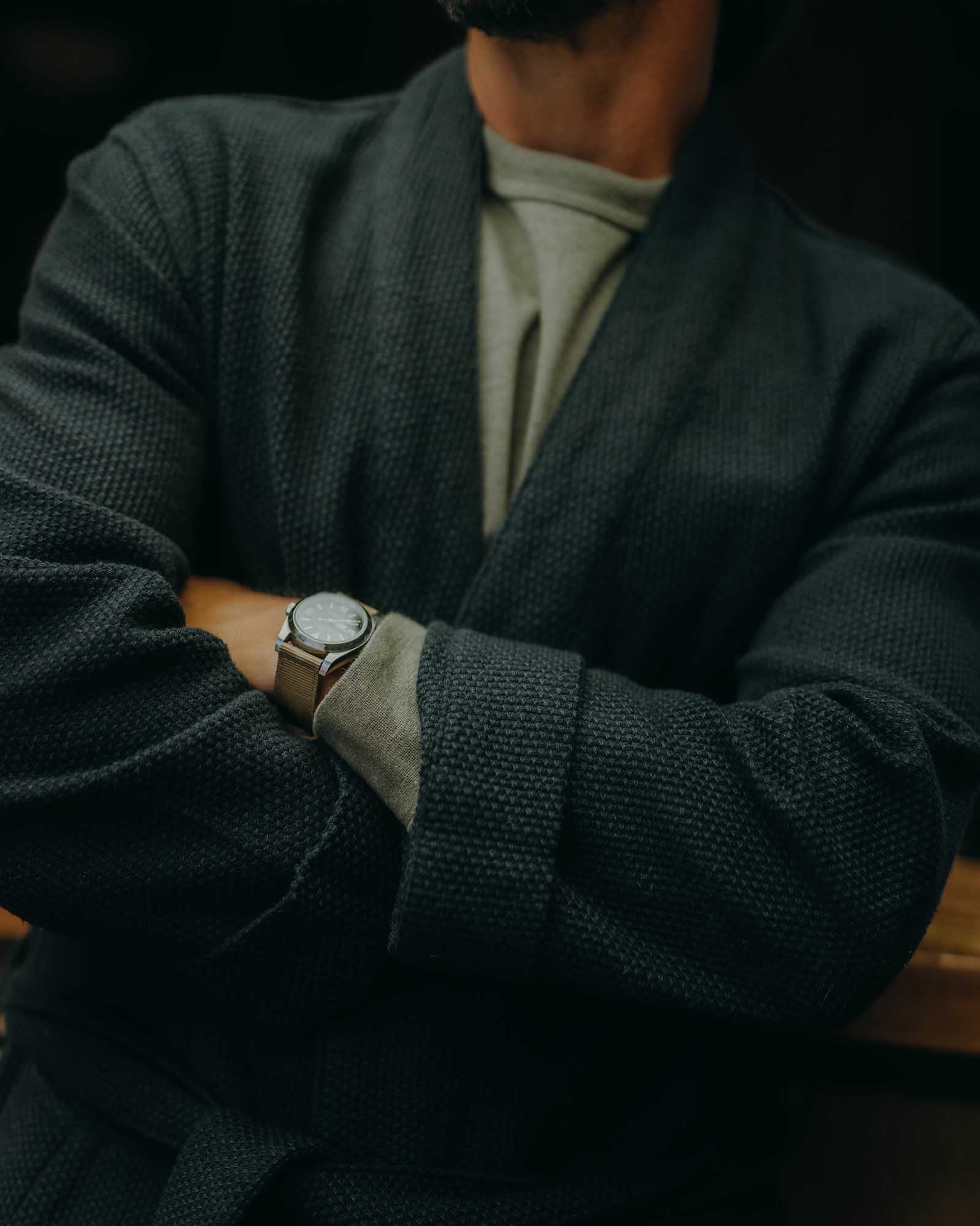The Apres Robe in Navy Sashiko | Modern Menswear by yycbvcnbmmnbm