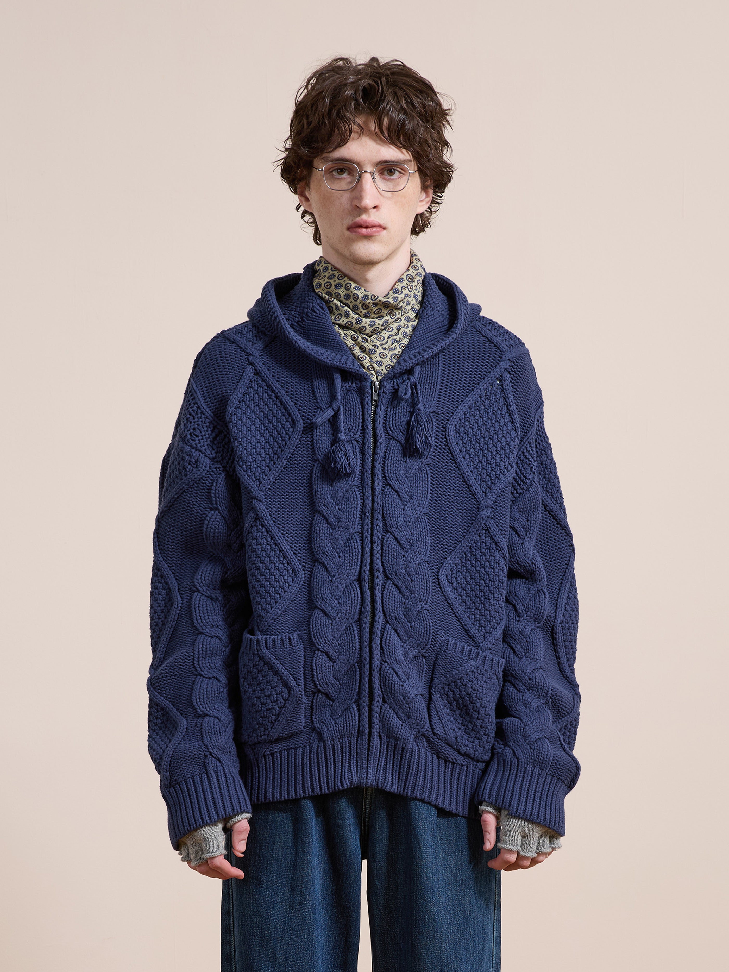 Zip Up Cable Knit Hoodie | Modern Menswear by yycbvcnbmmnbm