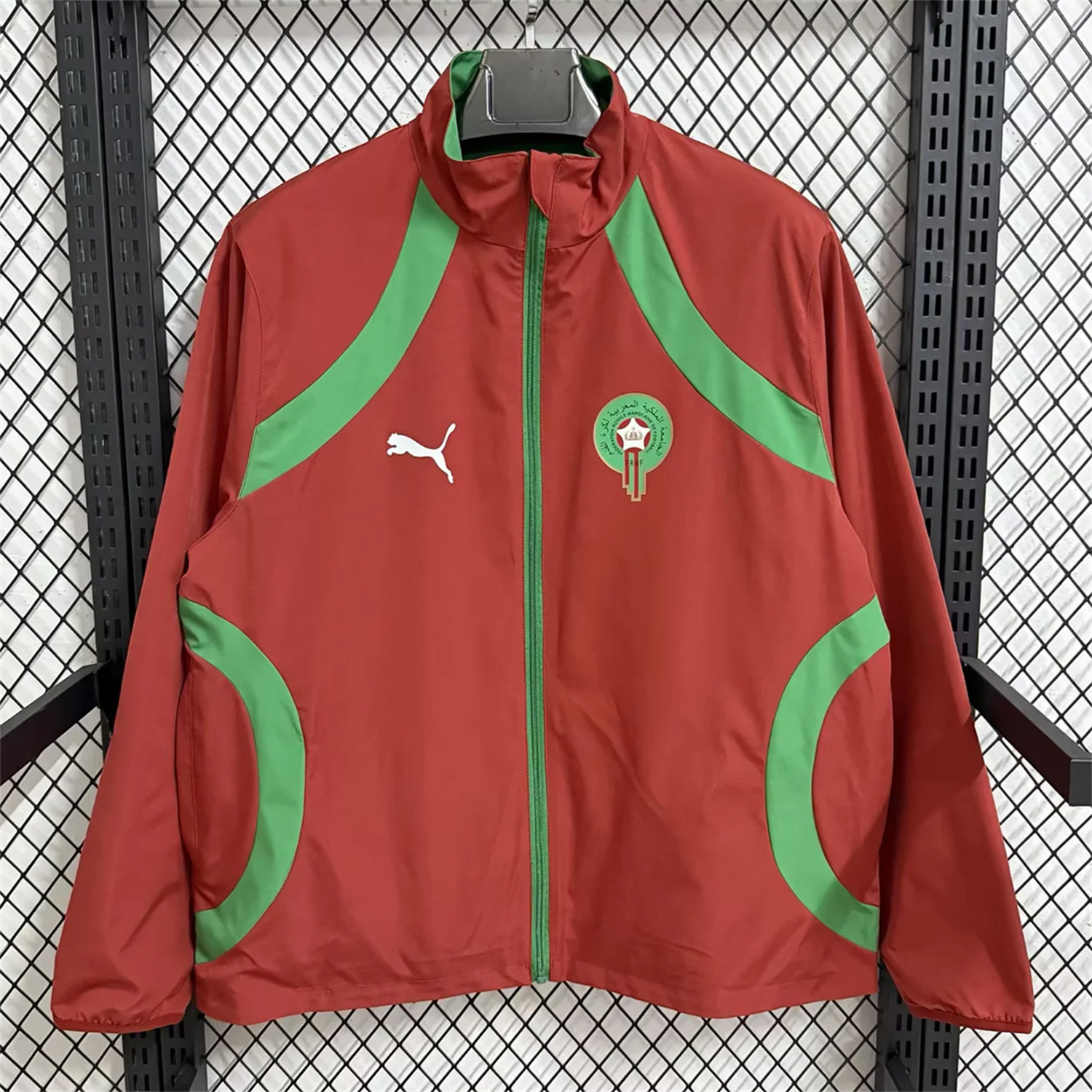 AlphaJersey-Morocco 2026 Pre-Match Double Sided Reversible Windbreaker - Red