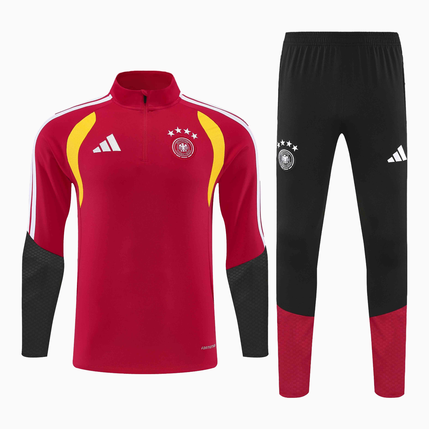 AlphaJersey-Germany 2026 Kids Long Sleeve Training Set - Red Top & Pants