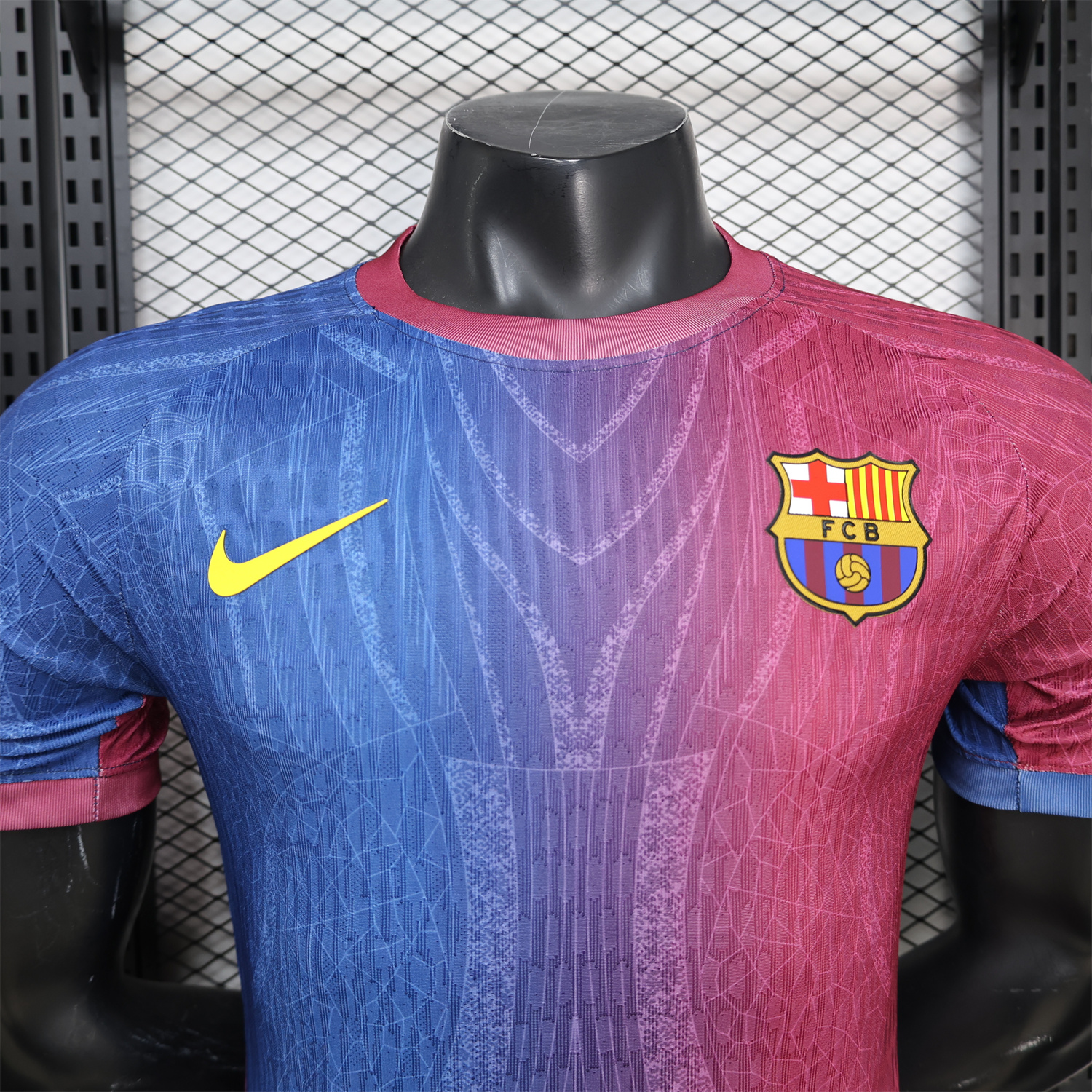 AlphaJersey-Barcelona 25-26 Red And Blue Gradient Special White Jersey - Player Version