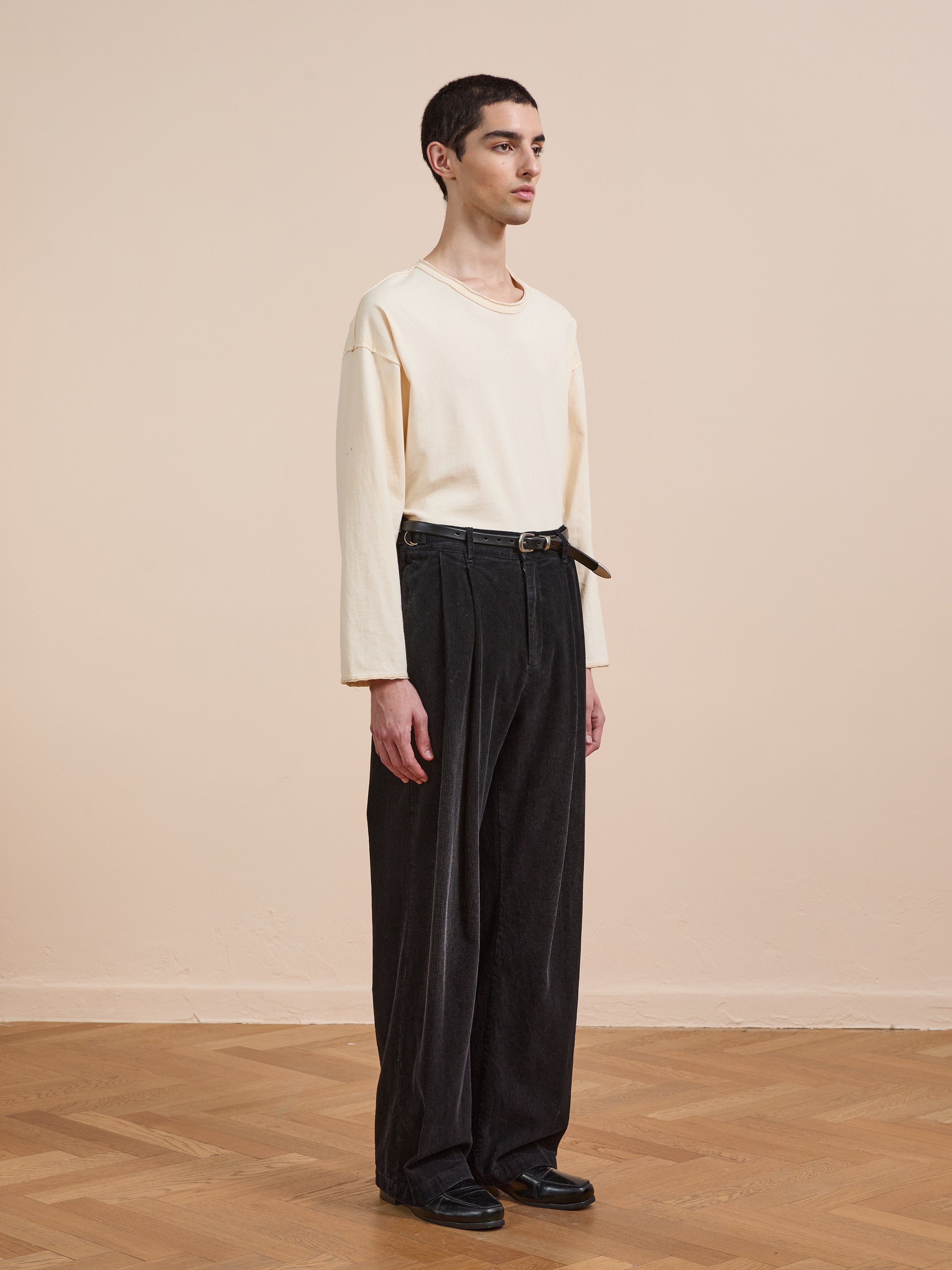 Faded Pleated Corduroy Pants | Modern Menswear by yycbvcnbmmnbm