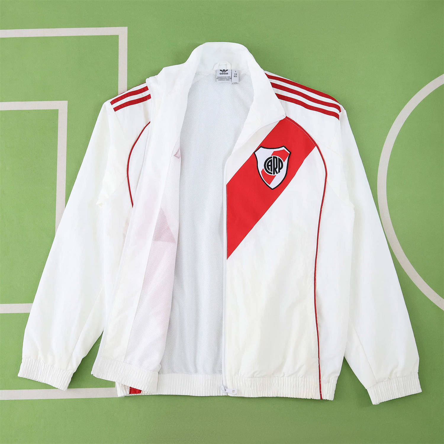 AlphaJersey-River Plate 25-26 Throwback Windbreaker Jacket - White
