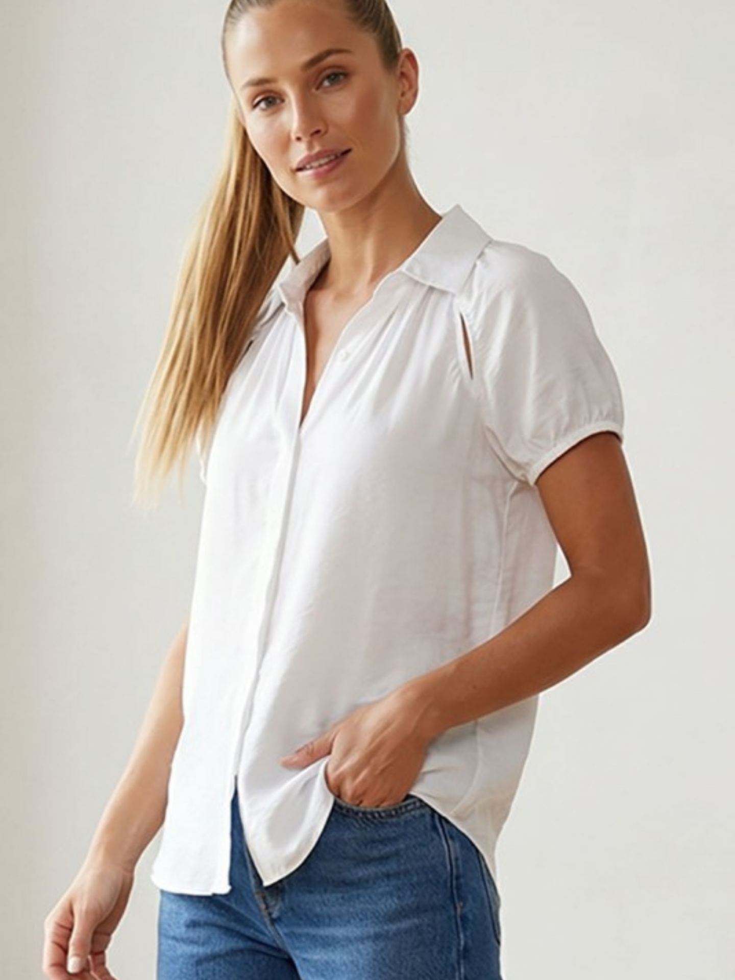 Cutout Button Down | Elegant Women's Fashion by coolavocek