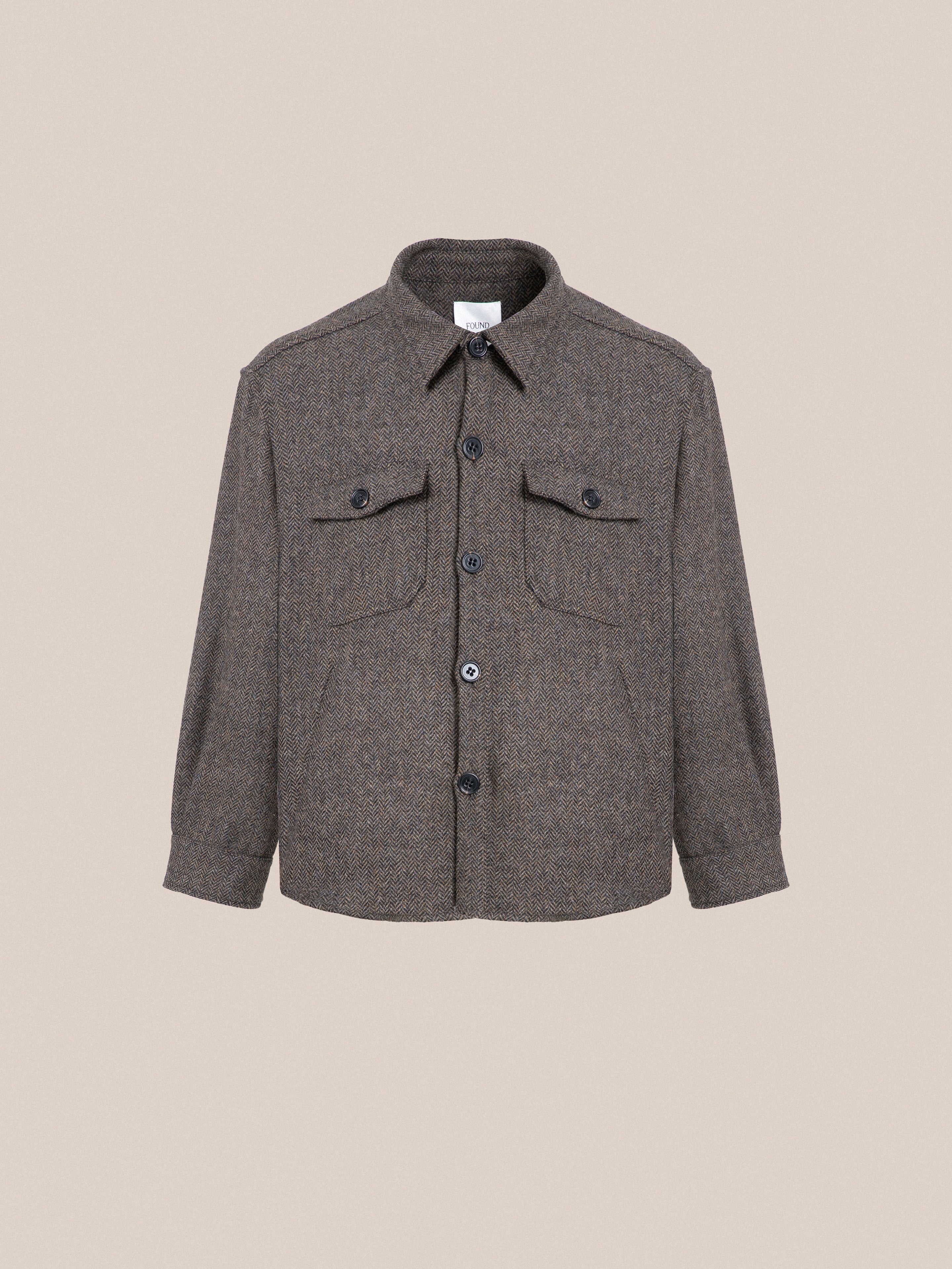 Raven Herringbone Overshirt | Modern Menswear by yycbvcnbmmnbm