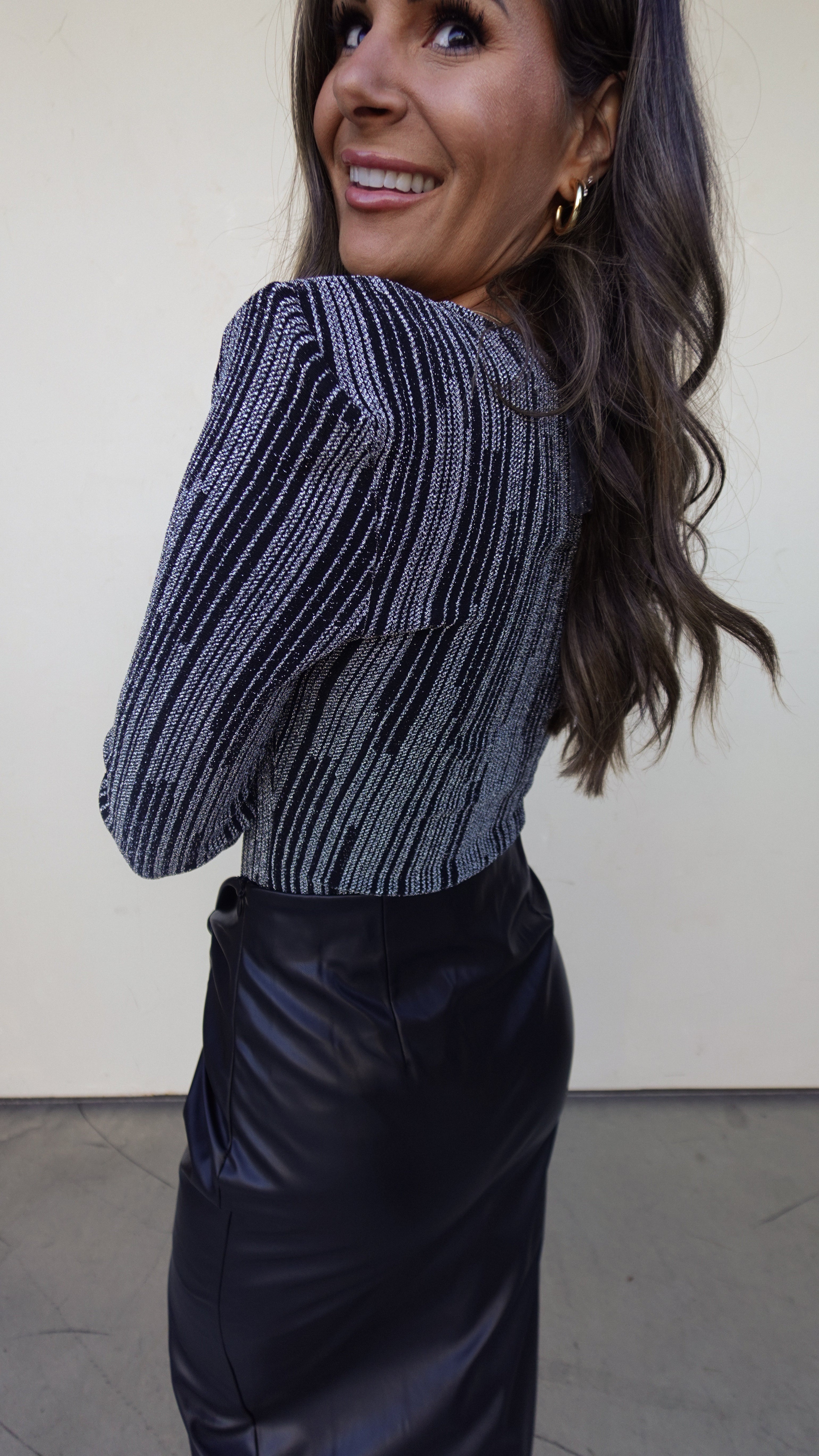 Black/Silver Sparkle Bodysuit | Elegant Women's Fashion by coolavocek