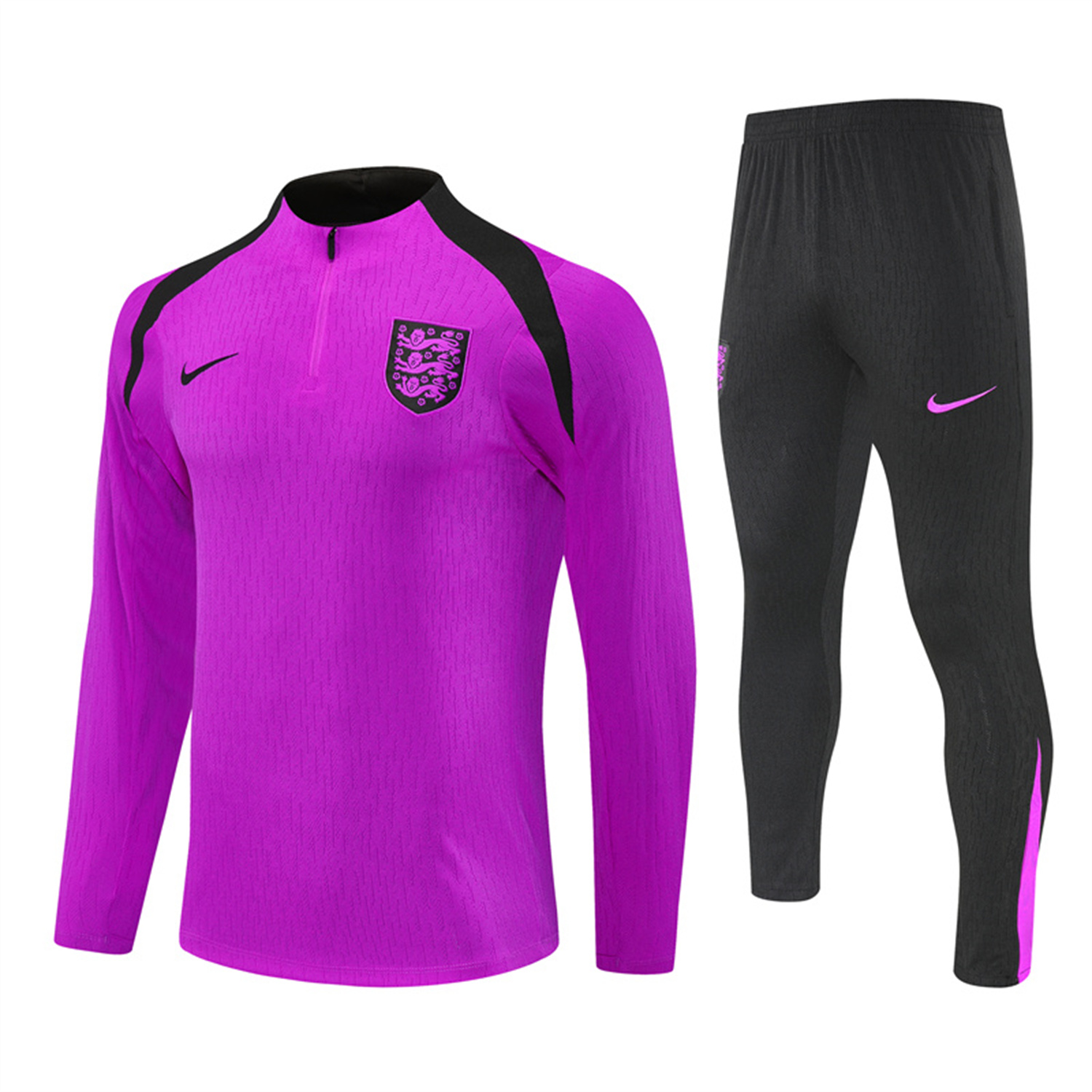 AlphaJersey-England 25-26 Long Sleeve Training Set - Player Version - Purple Top and Black Pants