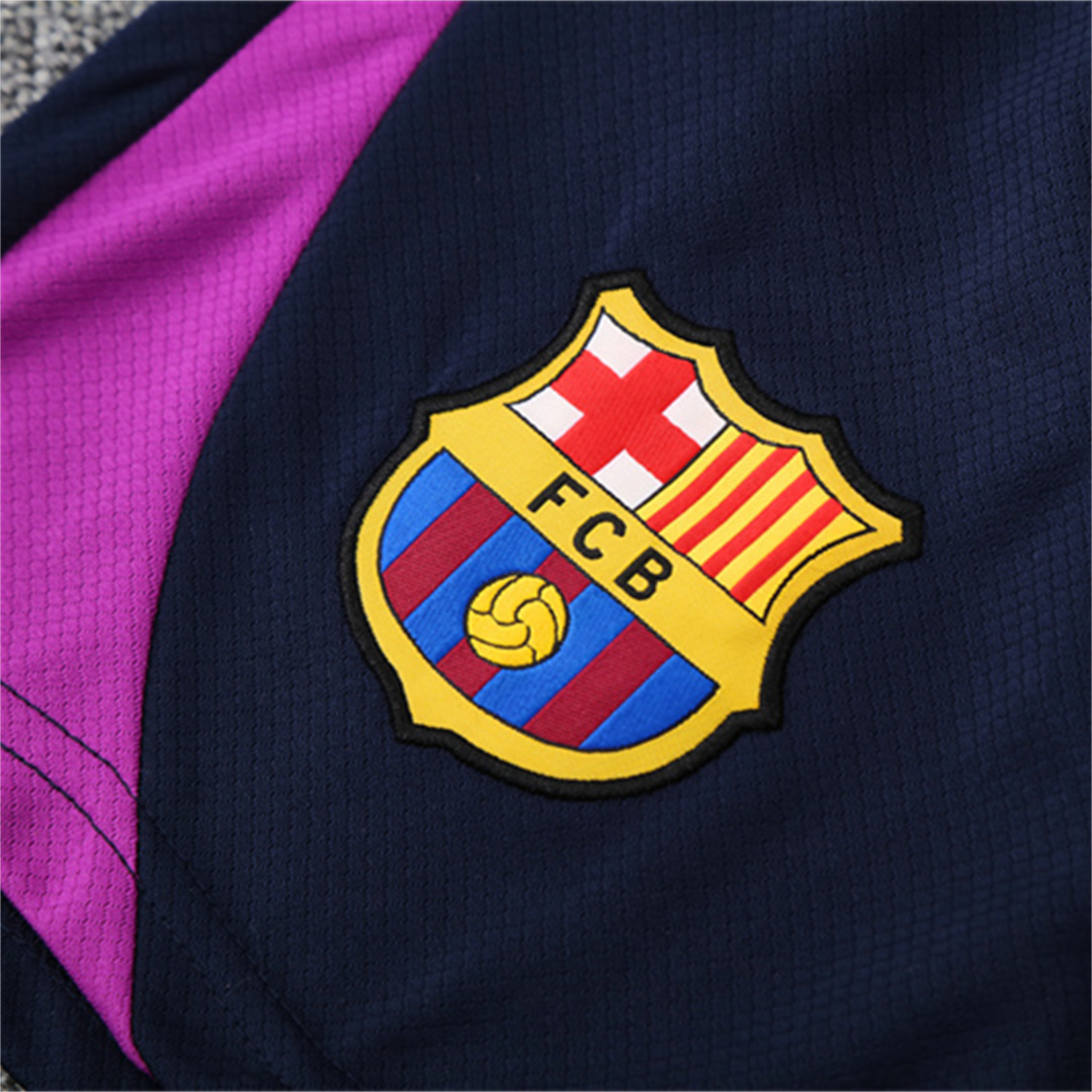 AlphaJersey-Barcelona 25-26 Kids Short-Sleeve Training Set - Purple Top & Deep Blue Shorts