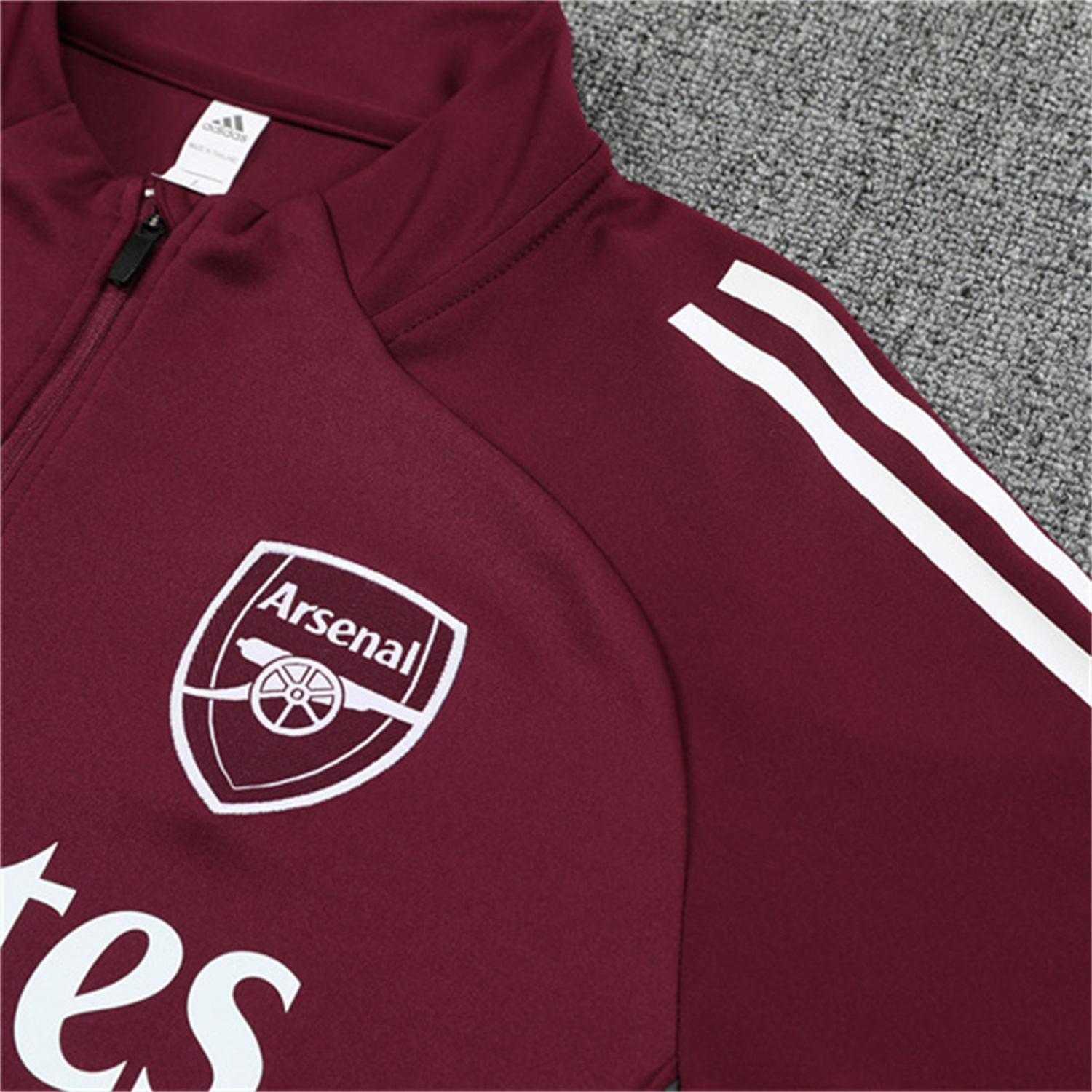 AlphaJersey-Arsenal 25-26 Kids Long Sleeve Training Set - Wine Red Top & Grey Pants