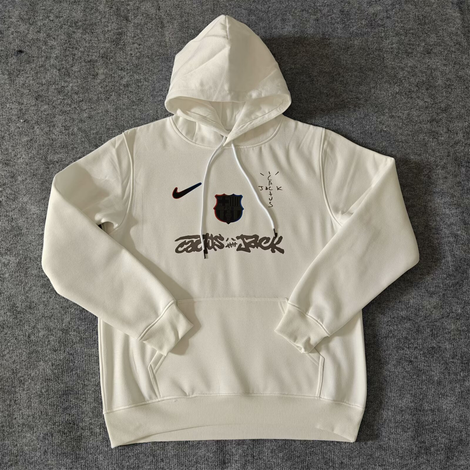 AlphaJersey-Barcelona x Travis Scott Team Logo Centered Unisex Pullover Hoodie