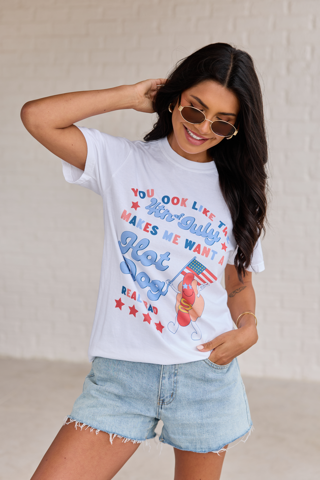 I Look Like the 4th Of July White Graphic Tee DOORBUSTER | Elegant Women's Fashion by coolavocek