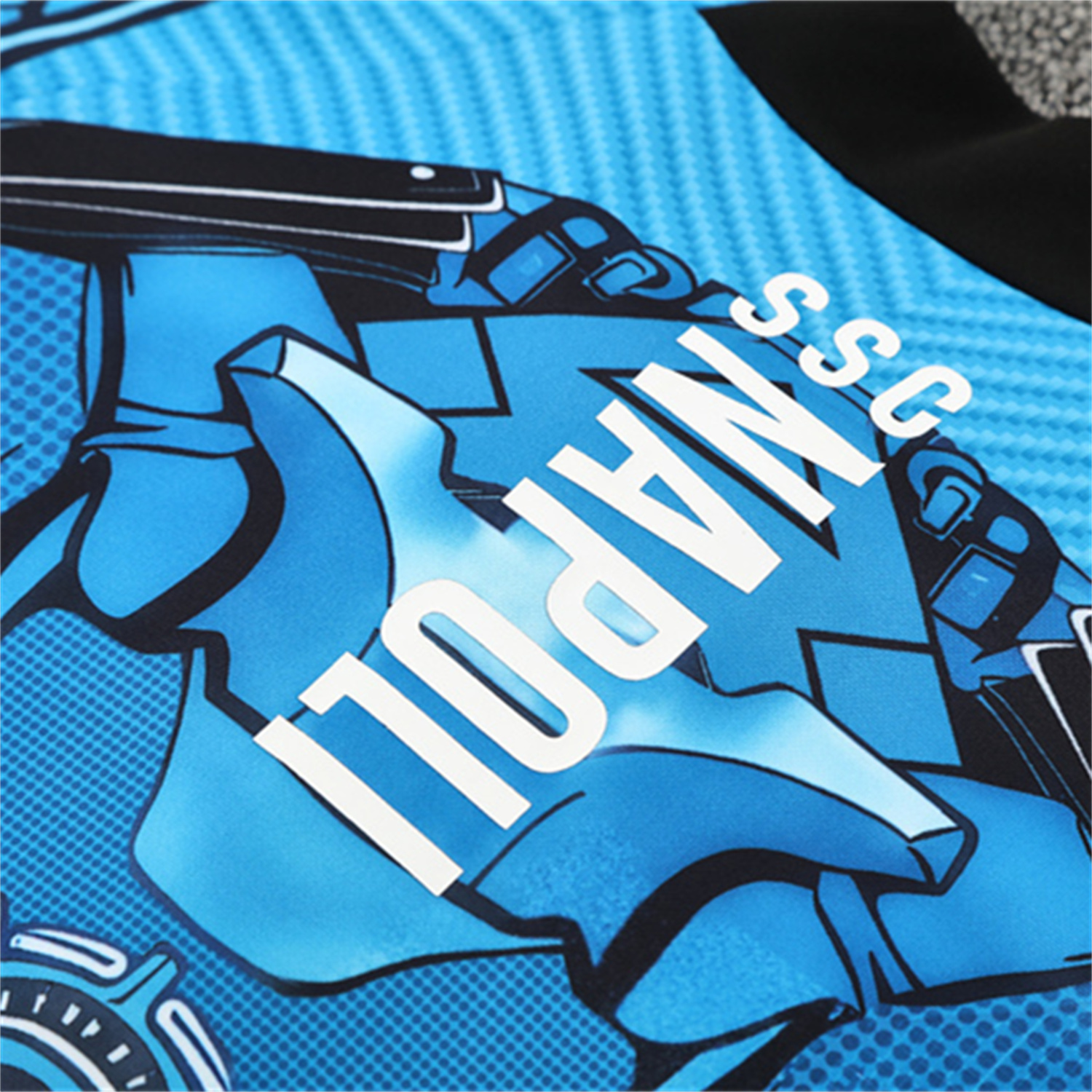 AlphaJersey-Napoli 25-26 Long Sleeve Training Set - Blue Mecha Top & Black Pants