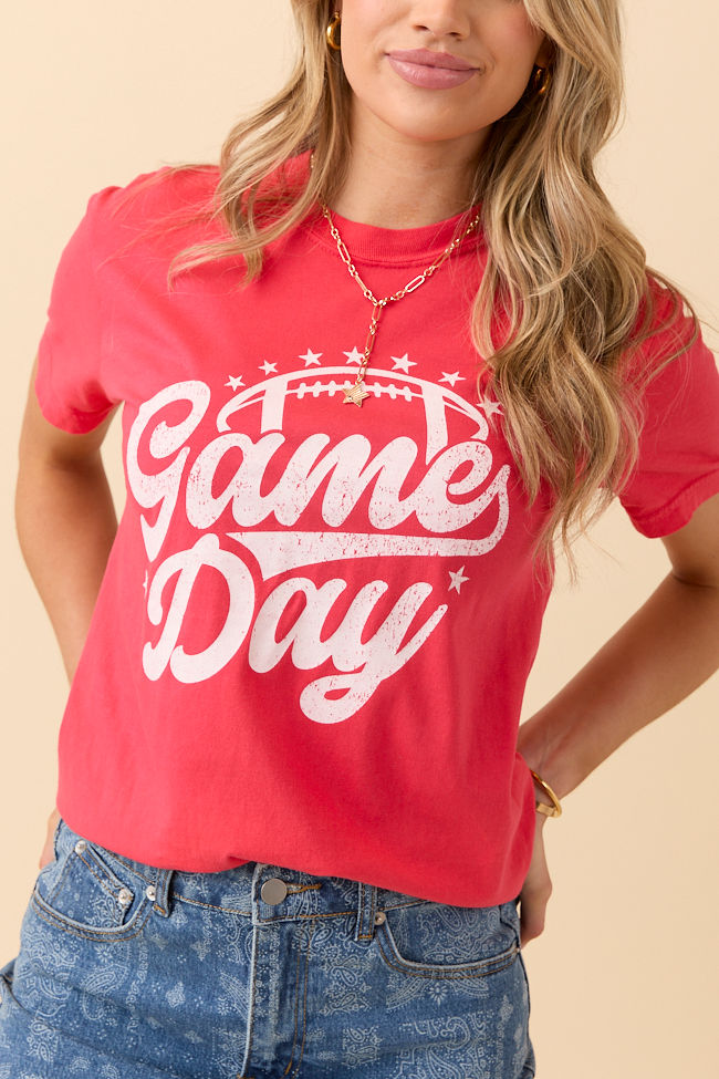 Game Day Script Paprika Graphic Tee | Elegant Women's Fashion by coolavocek