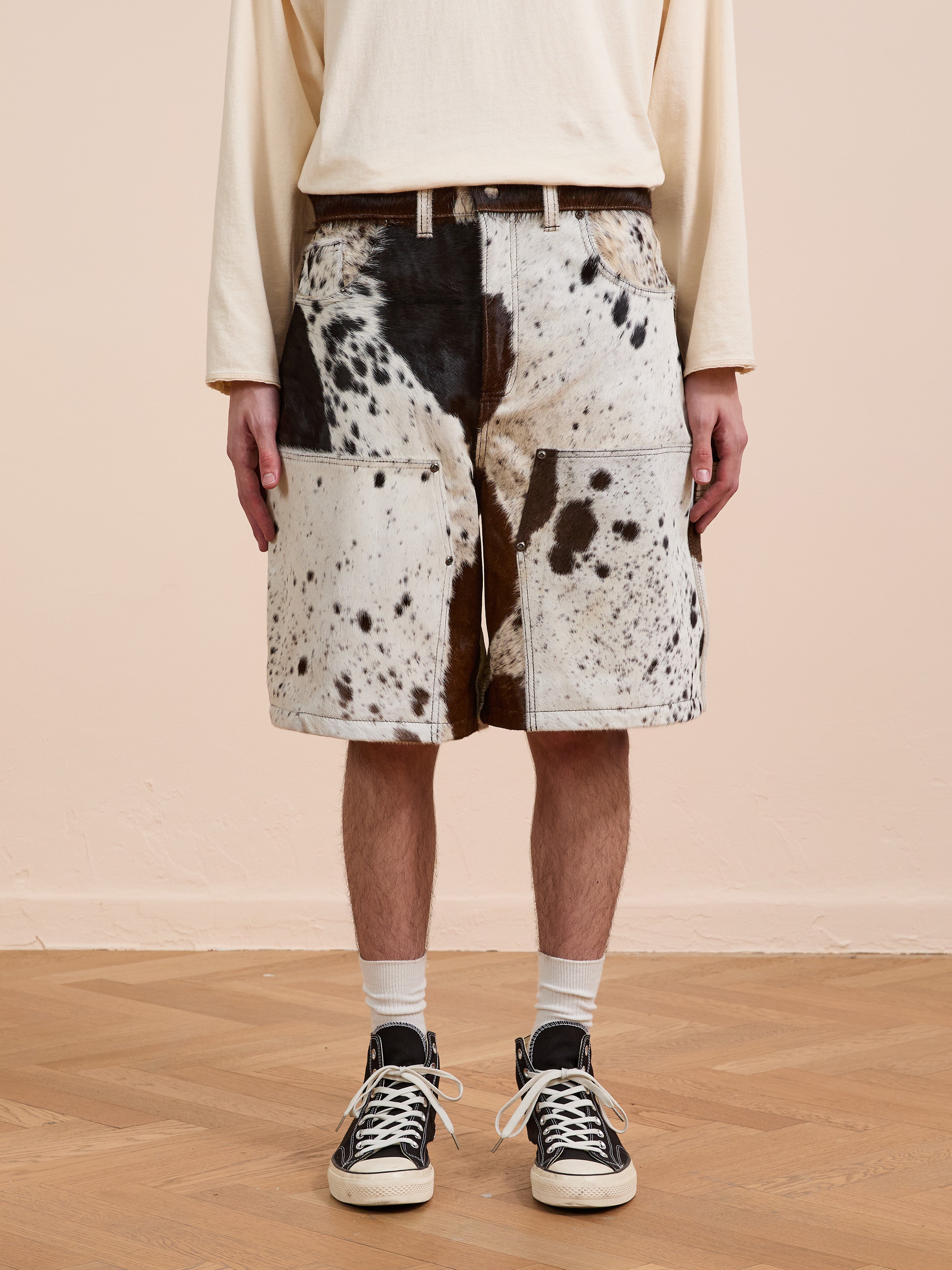 Cowhide Prairie Carpenter Shorts | Modern Menswear by yycbvcnbmmnbm