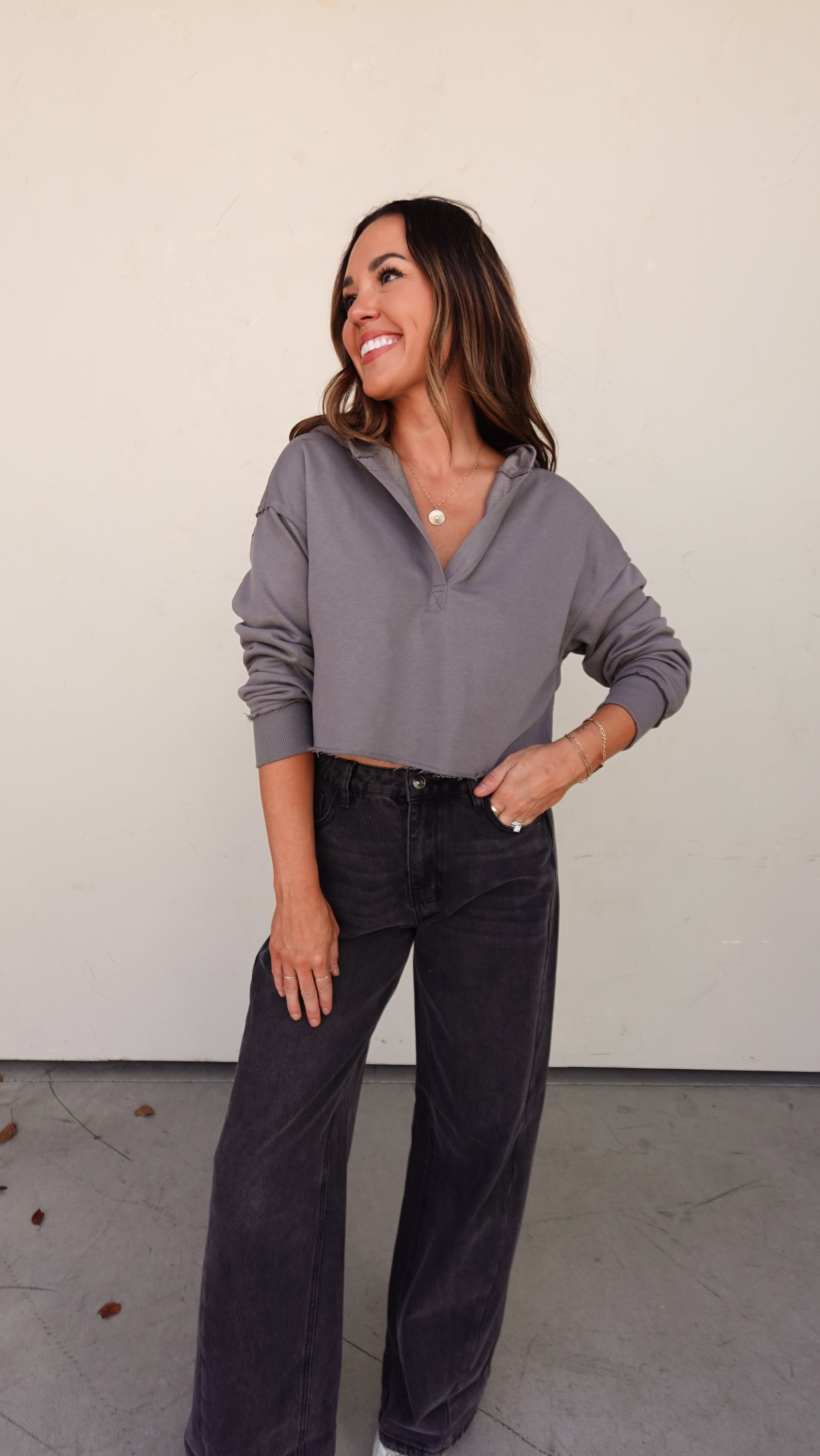 Washed Black Wide Leg Denim | Elegant Women's Fashion by coolavocek