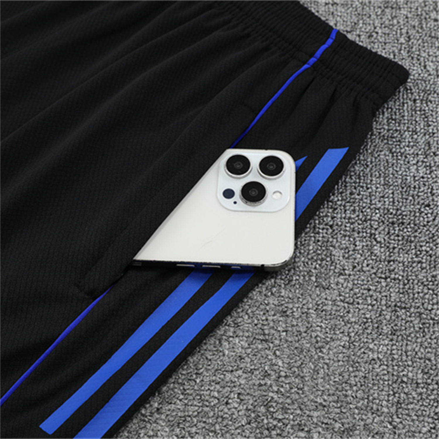 AlphaJersey-Real Madrid 25-26 Short-Sleeve Training Set - Blue Black Dragon Top & Black Shorts
