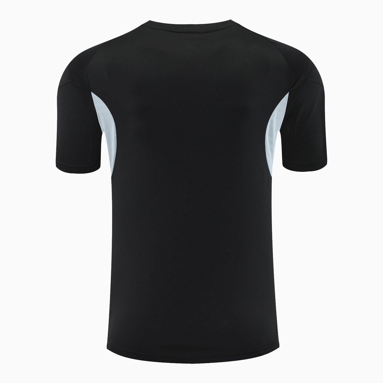 AlphaJersey-INT M.A.M 25-26 Short-Sleeve Training Set - Light Grey Stripes Black Top & Black Shorts