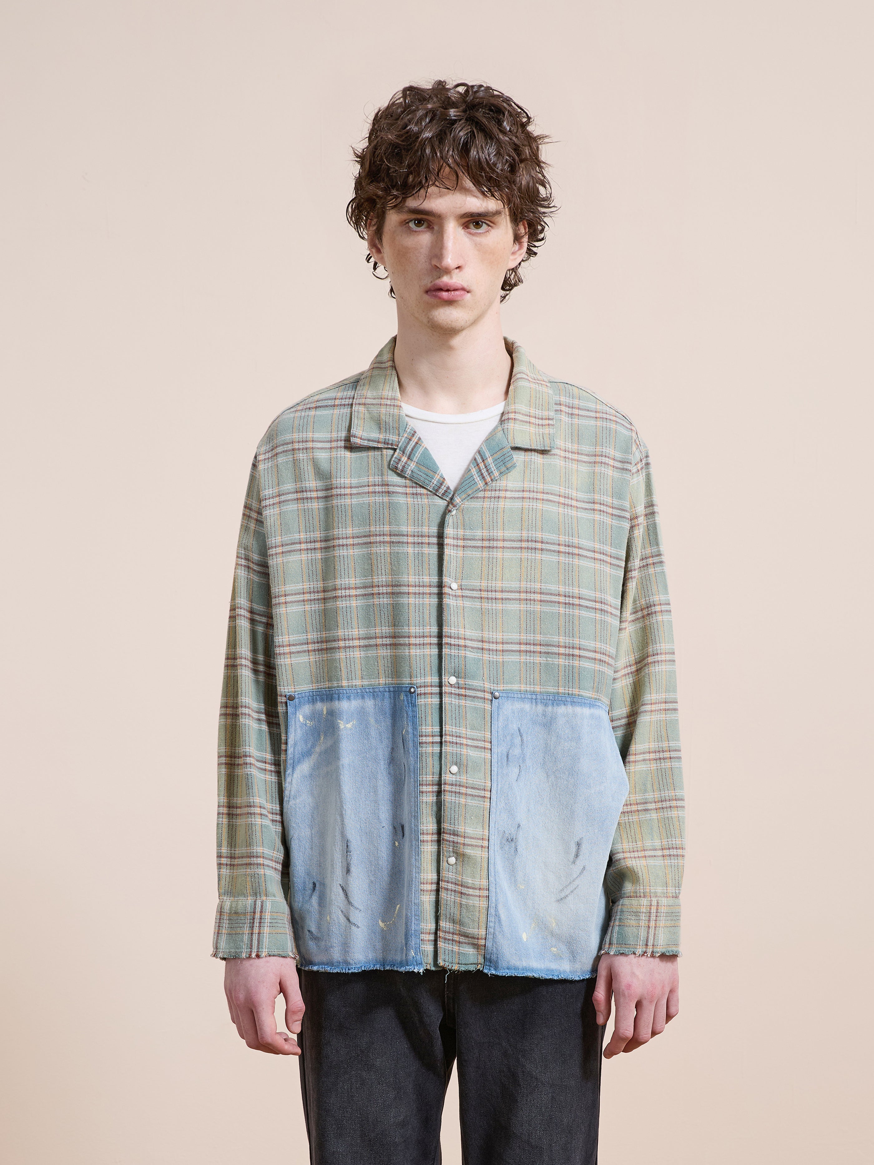 Plaid Denim Shirt | Modern Menswear by yycbvcnbmmnbm