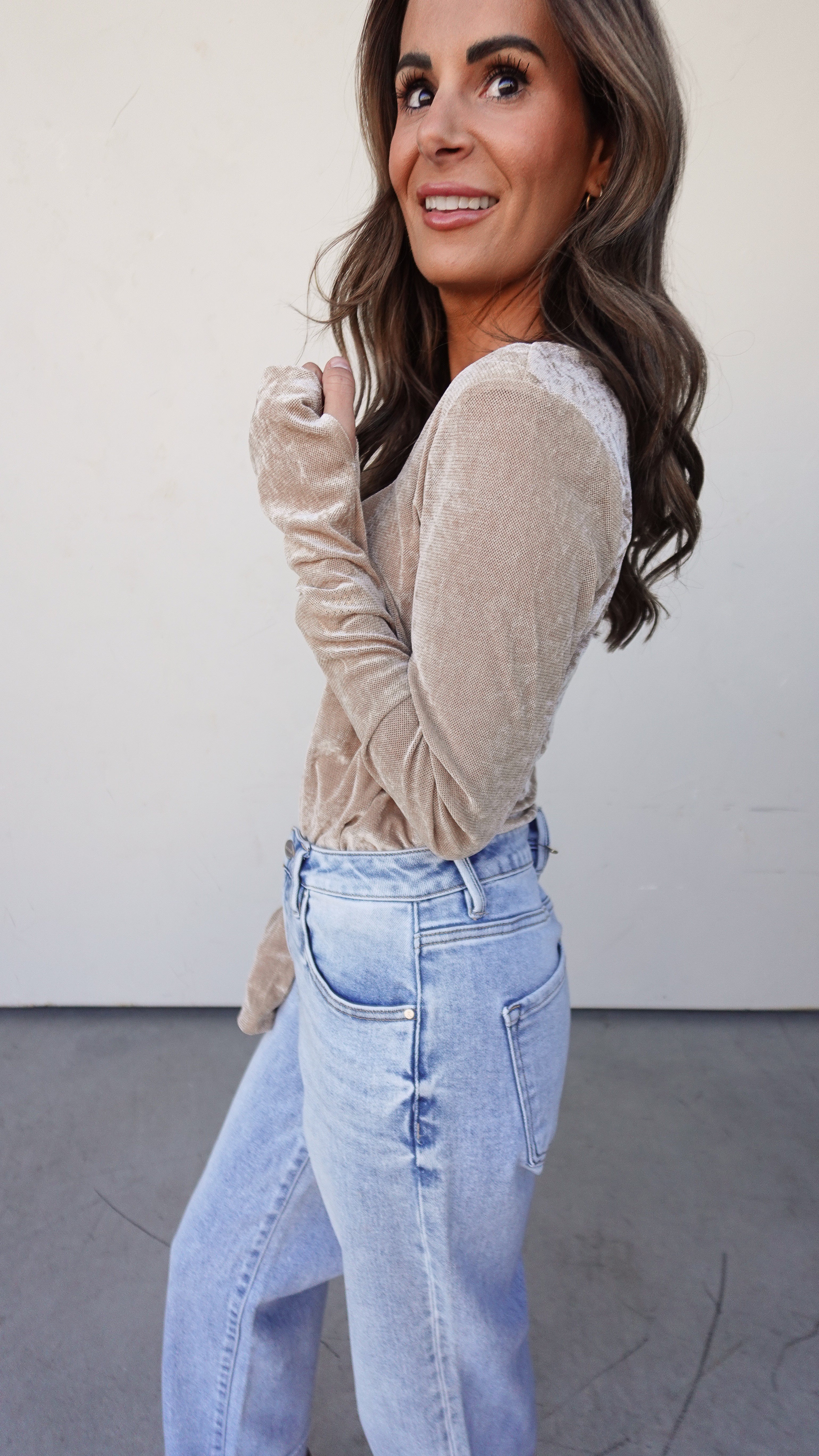 Champagne Velvet Bodysuit | Elegant Women's Fashion by coolavocek