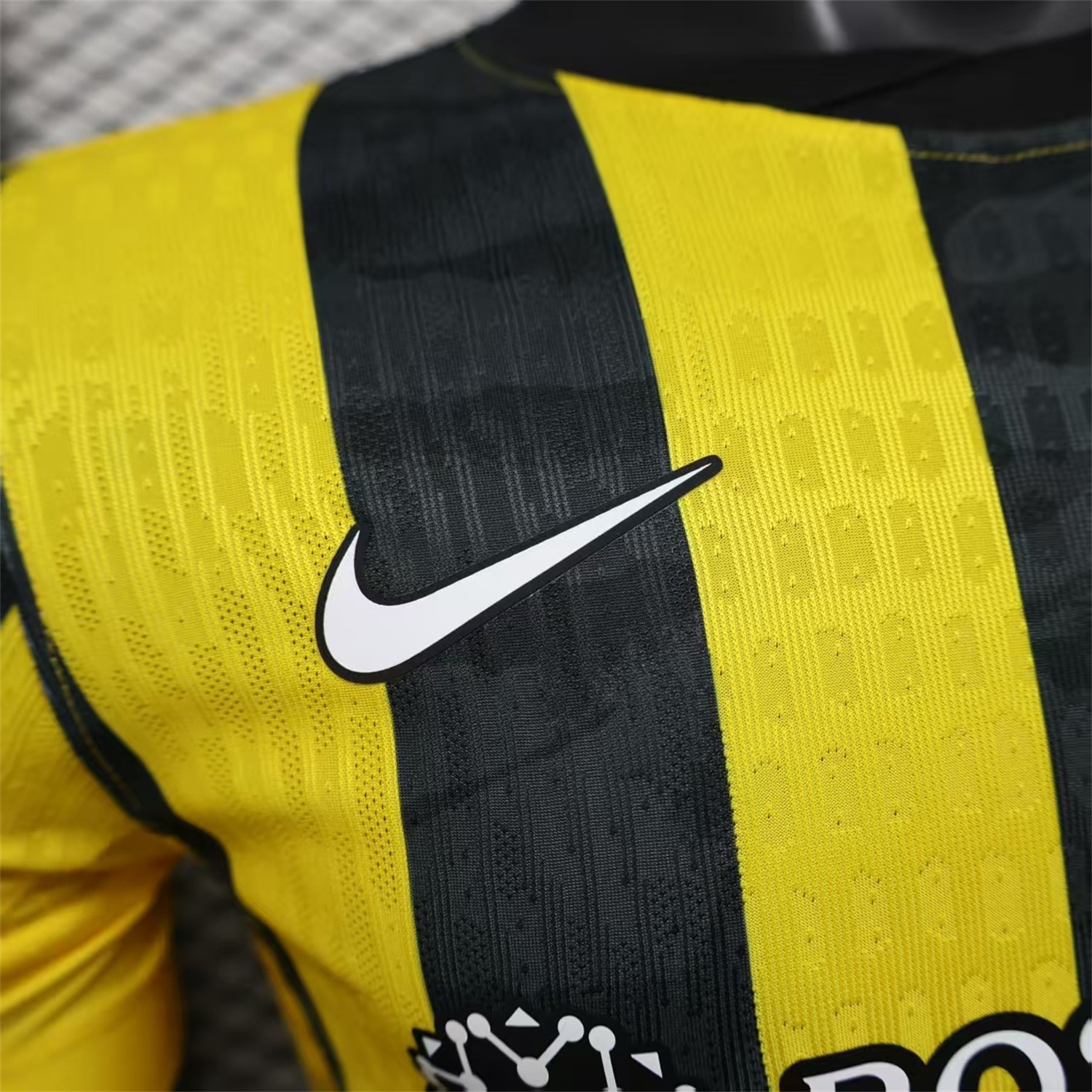 AlphaJersey-Al Ittihad Jeddah United 25-26 Home Yellow New Sponsors Jersey - Player Version