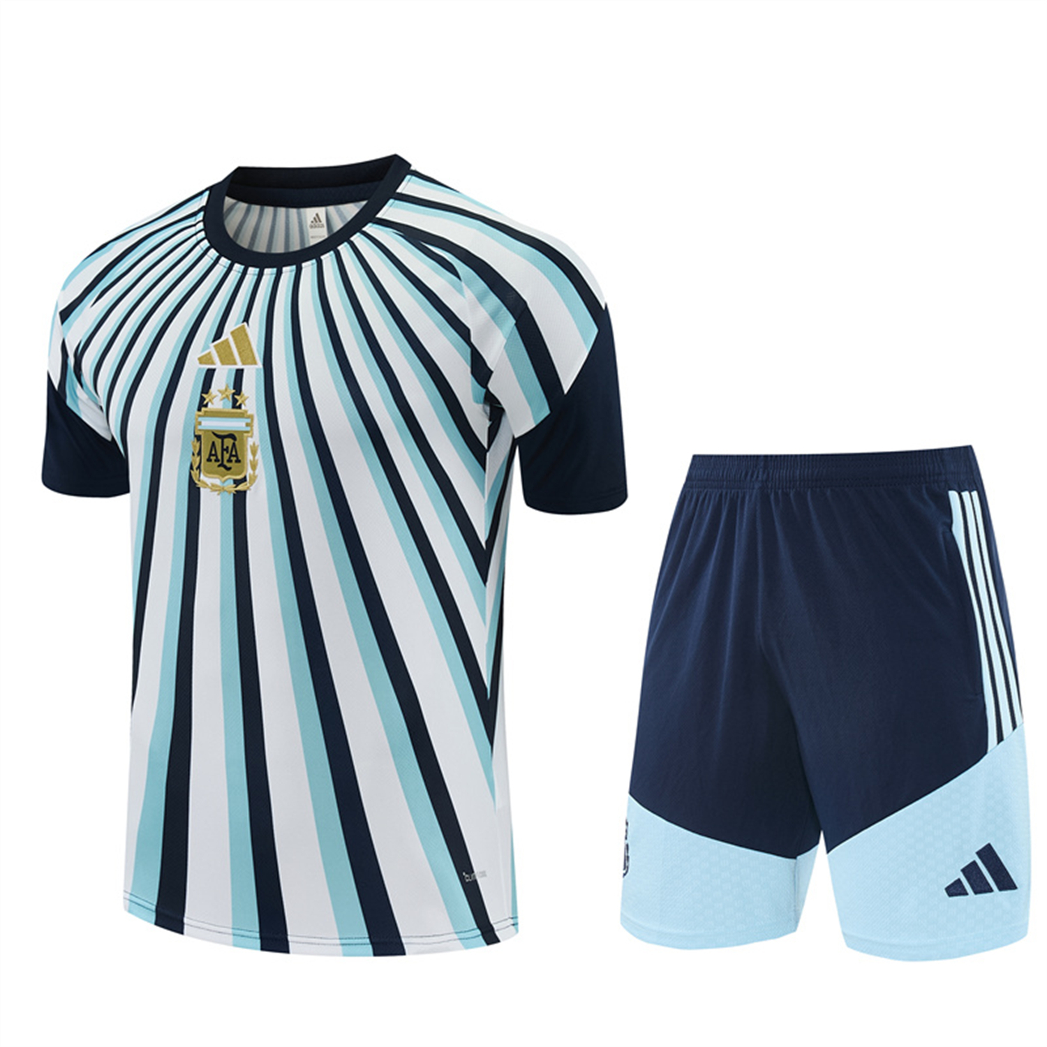 AlphaJersey-Argentina 2026 Short-Sleeve Training Set - Blue Rays Top and Blue Shorts