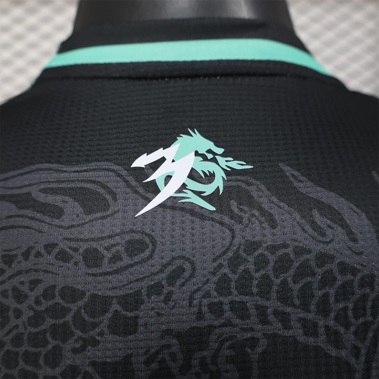 AlphaJersey-Algeria 25-26 Green Dragon Pattern Black Jersey - Player Version