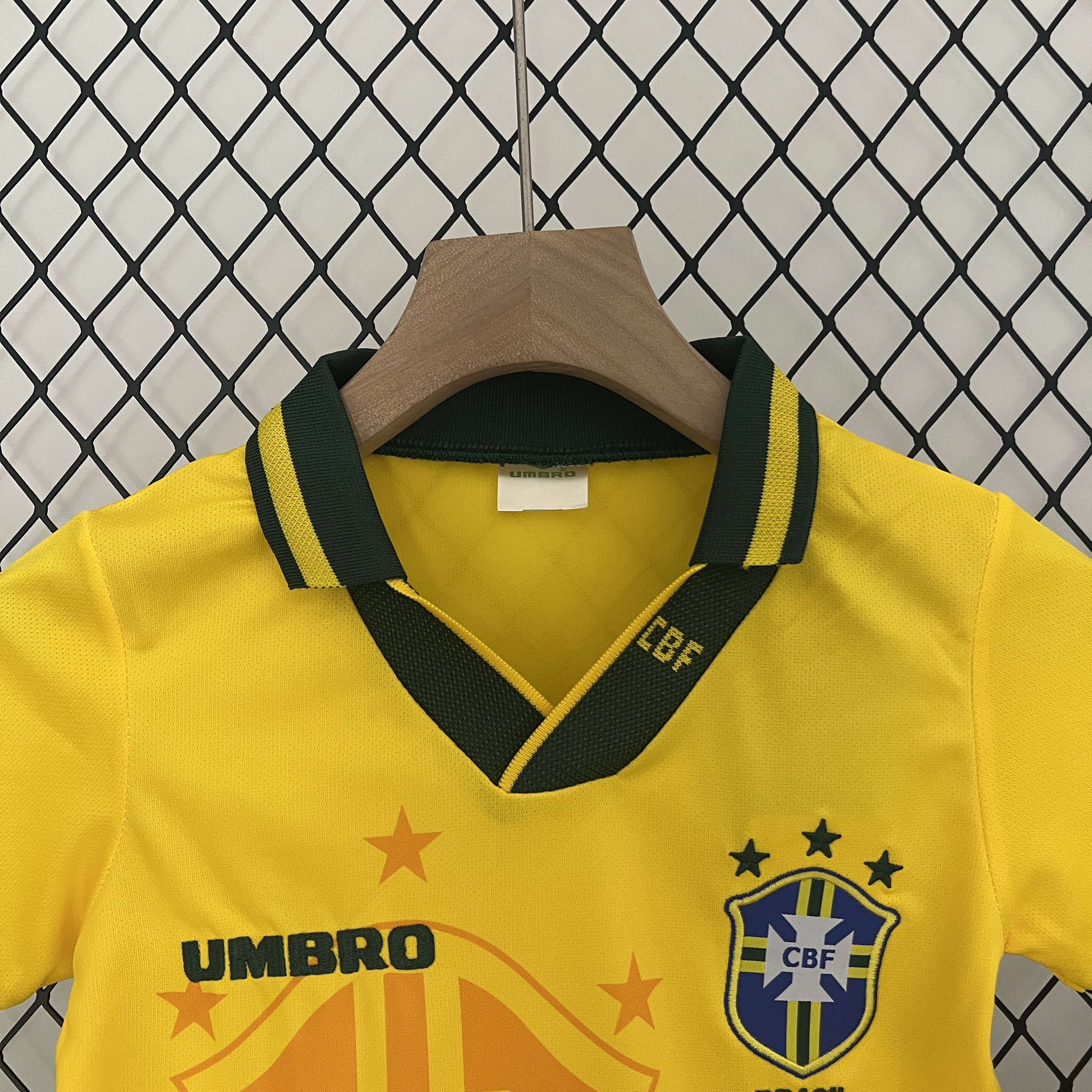 AlphaJersey-Retro Brazil 1993-94 Home Stadium Kids Kit