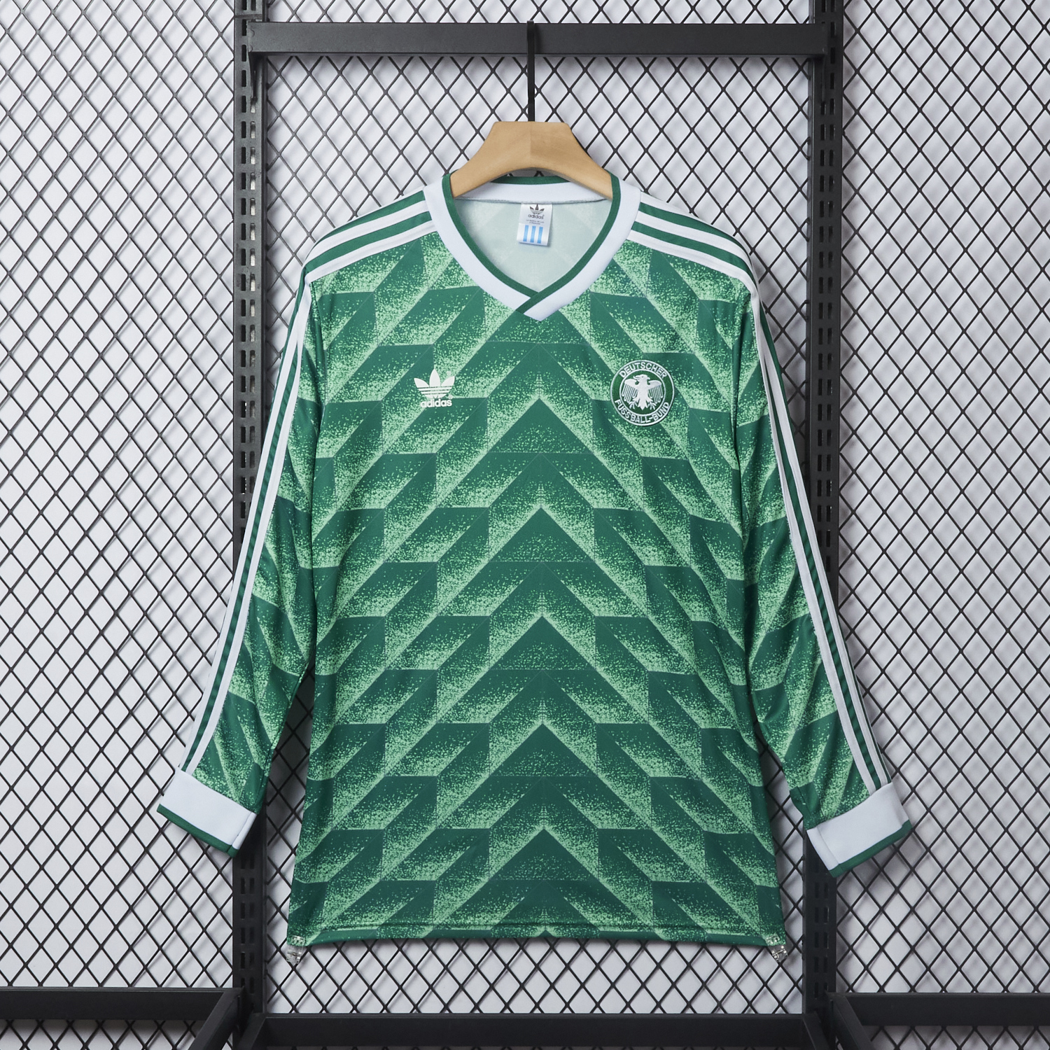 AlphaJersey-Retro Germany 1990 Away Long Sleeves Jersey