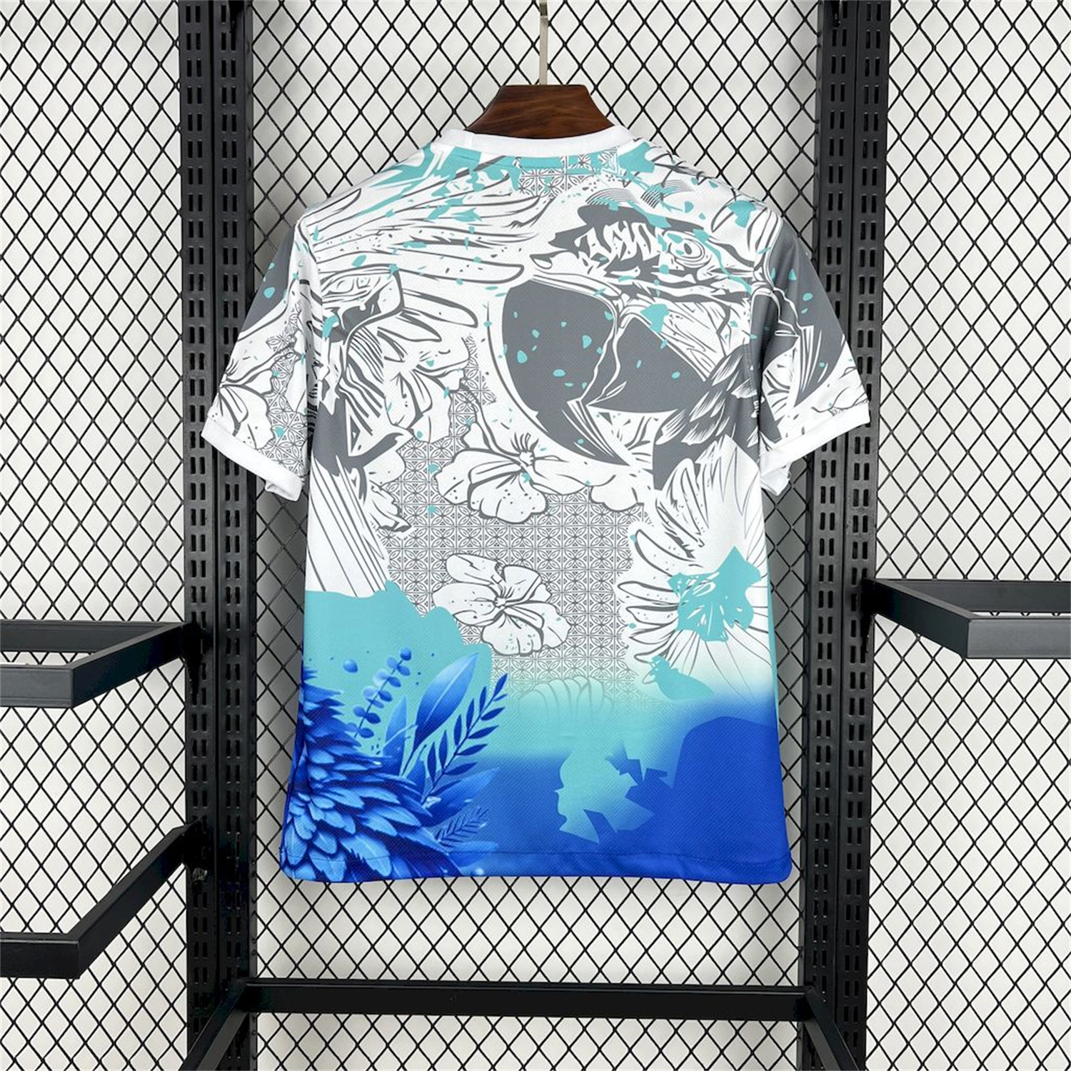 AlphaJersey-Brazil 2025 Blue Macaw Special Edition White Jersey - Fans Version