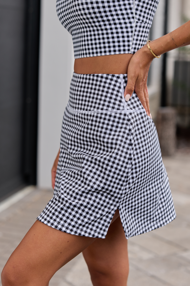 Active State Black Gingham Active Skirt SALE | Elegant Women's Fashion by coolavocek