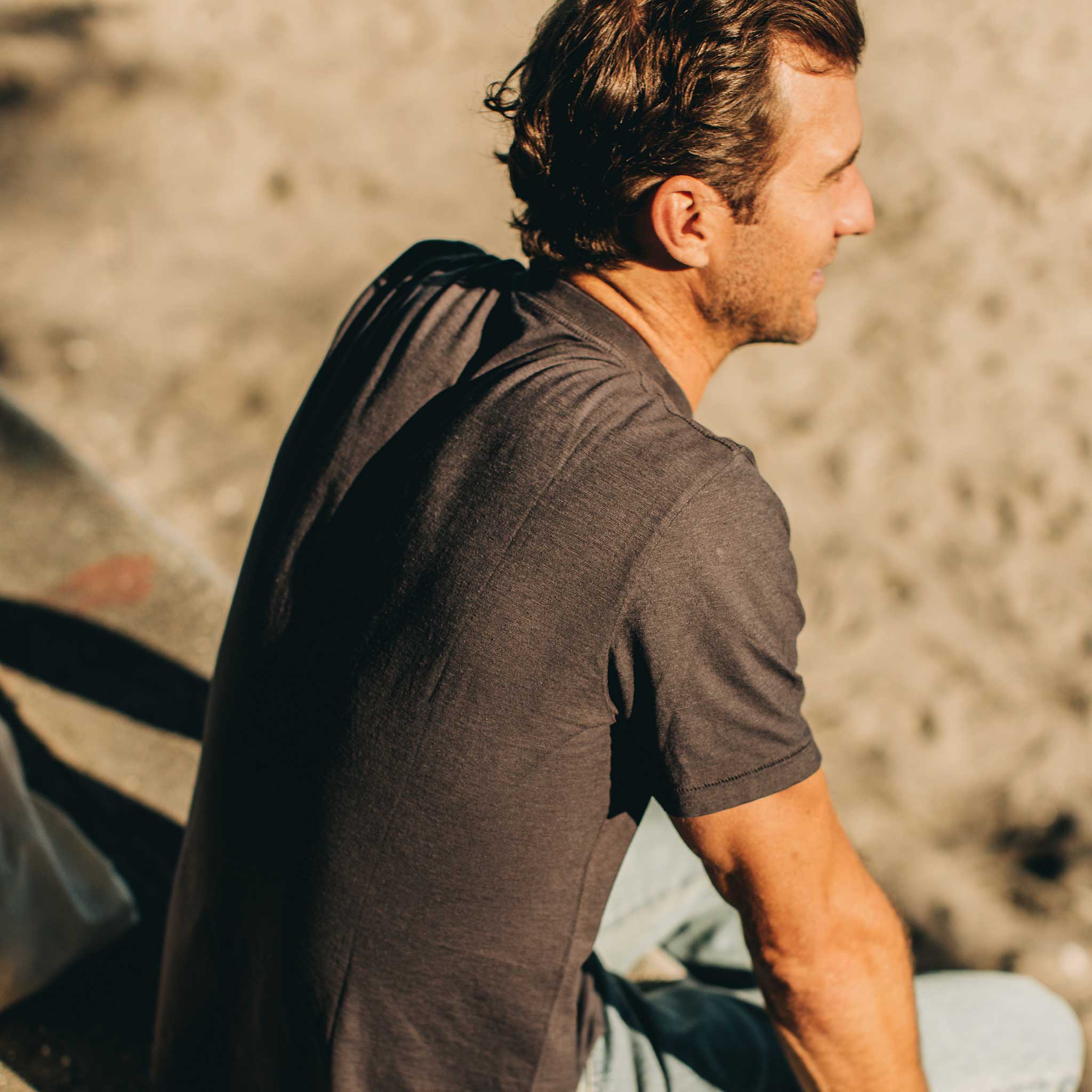 The Cotton Hemp Tee in Charcoal | Modern Menswear by yycbvcnbmmnbm