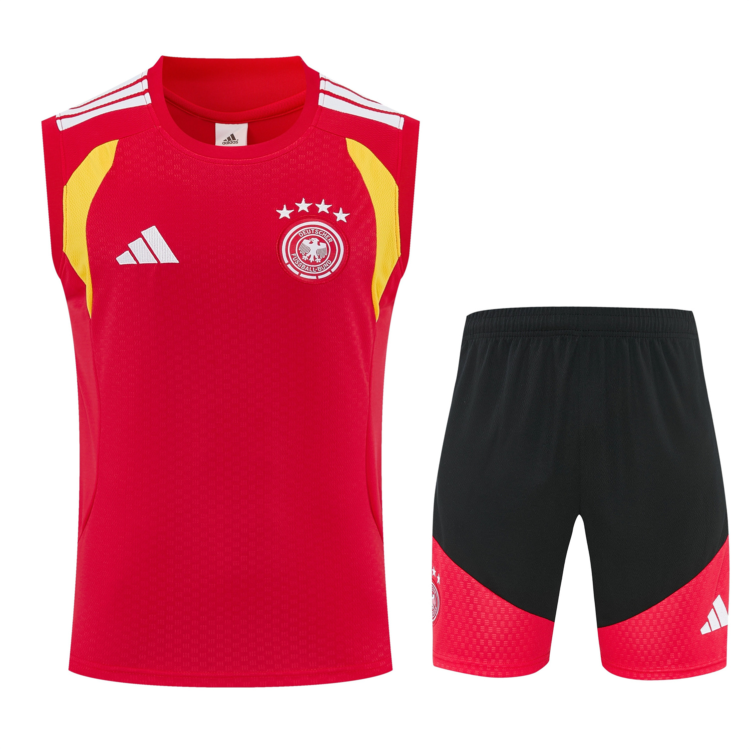 AlphaJersey-Germany 2026 Vest Training Set - Red Vest and Black Shorts