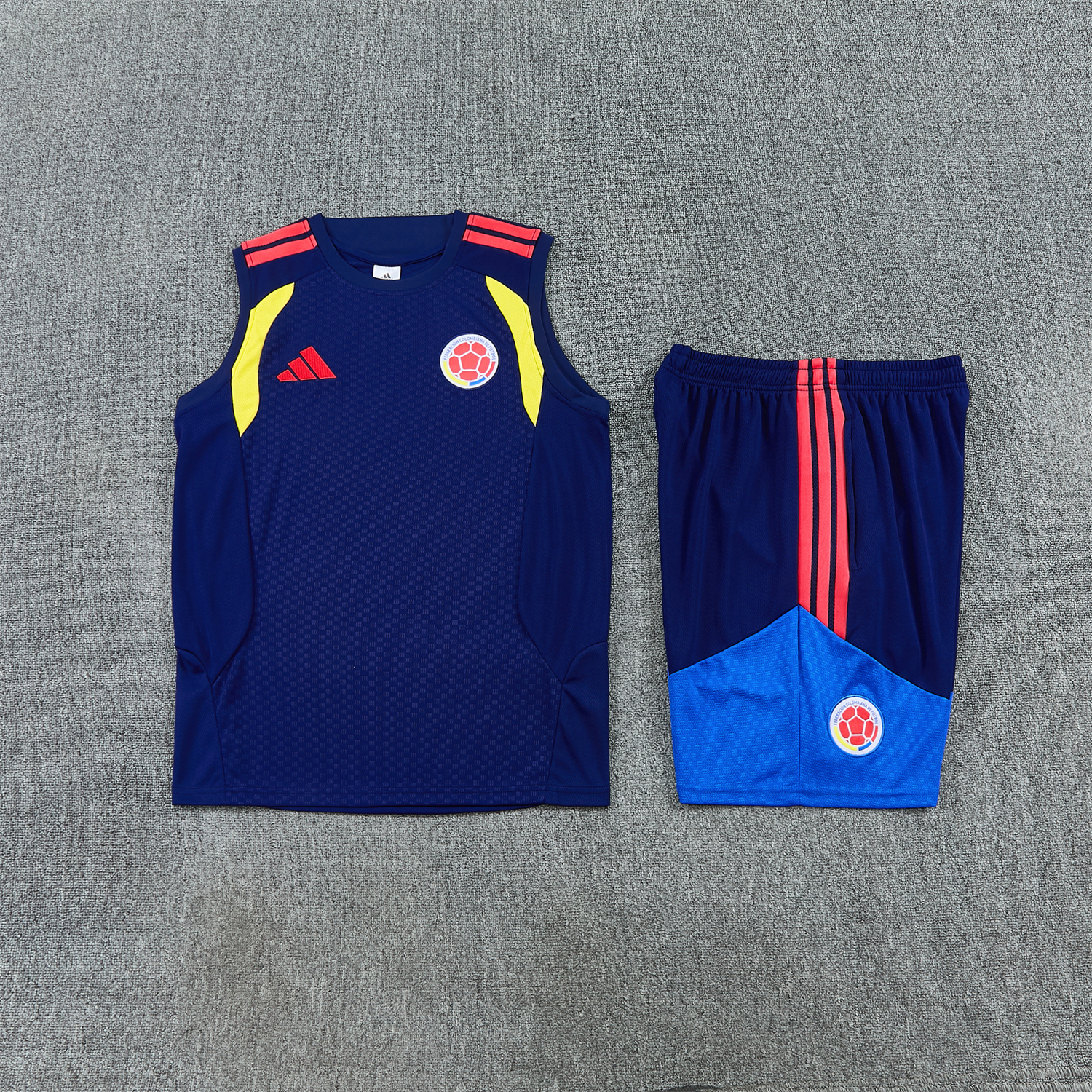 AlphaJersey-Colombia 2026 Vest Training Set - Dark Blue Vest and Shorts