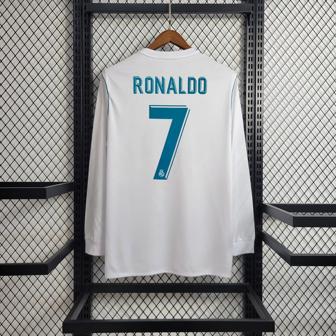 AlphaJersey-Real Madrid Retro 17-18 Home Long Sleeve Shirt