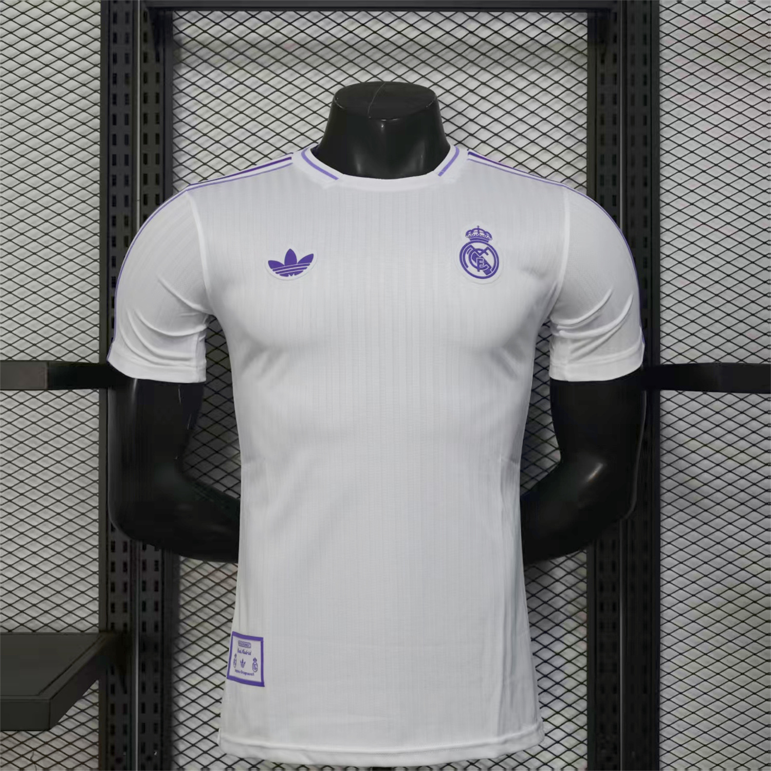 AlphaJersey-Real Madrid 25-26 Purple Logo White Jersey - Player Version