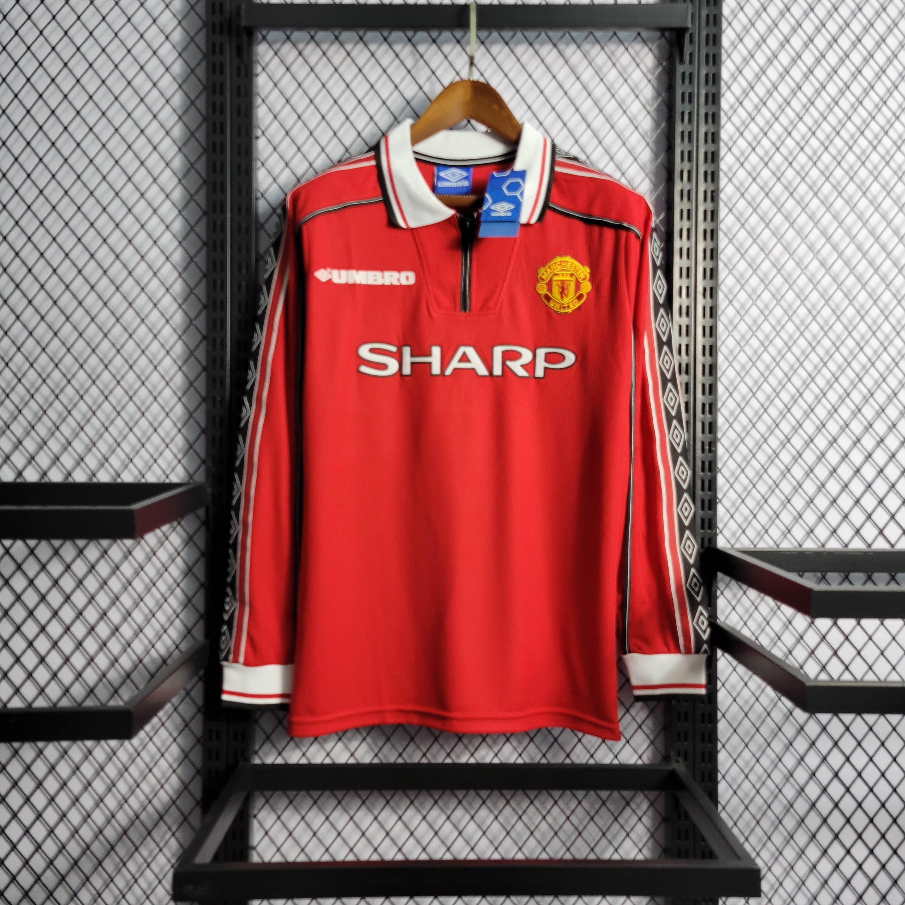 AlphaJersey-Retro Manchester United 98-99 Home Long Sleeve Jersey