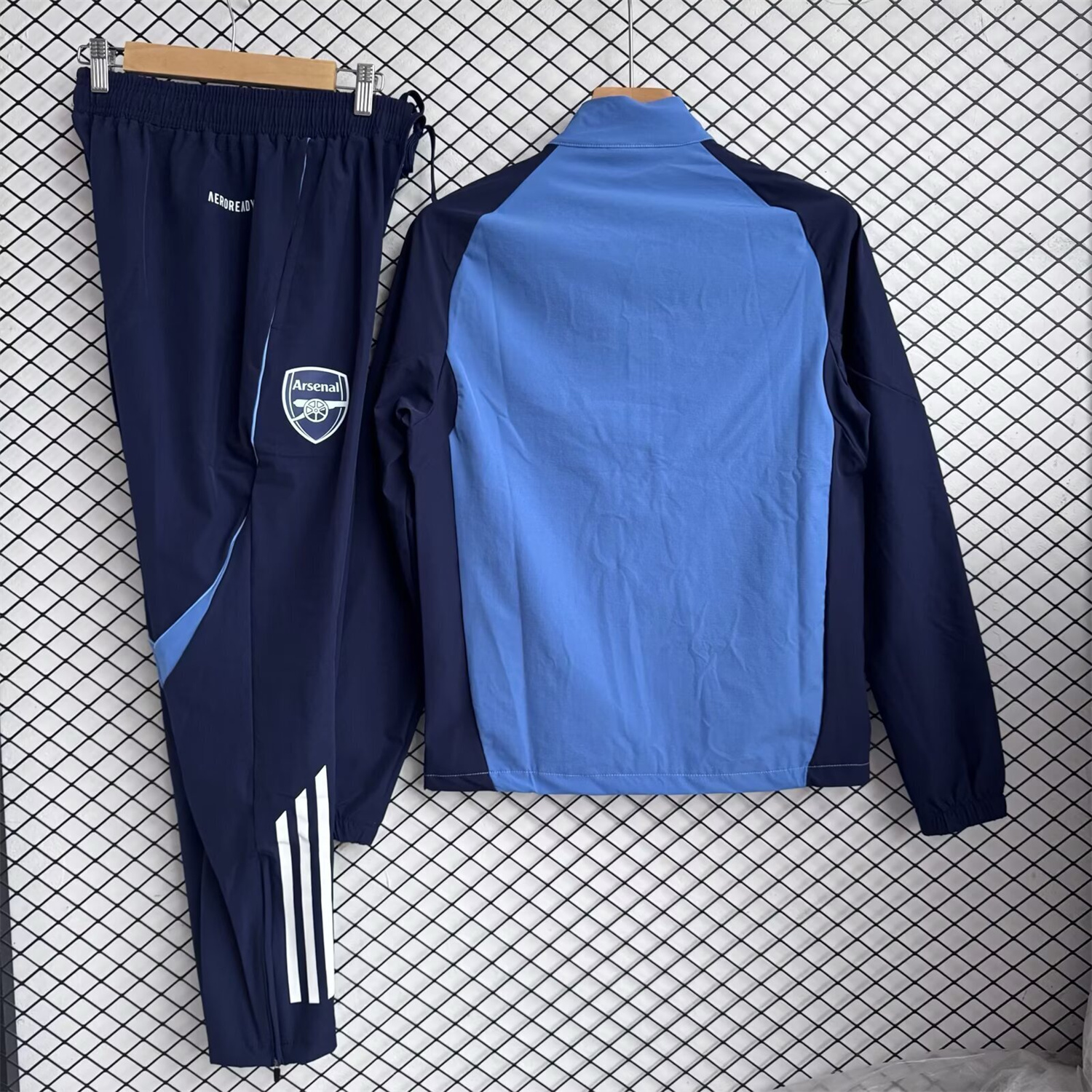 AlphaJersey-Arsenal 25-26 Windbreaker Training Set - Blue Top and Black Pants